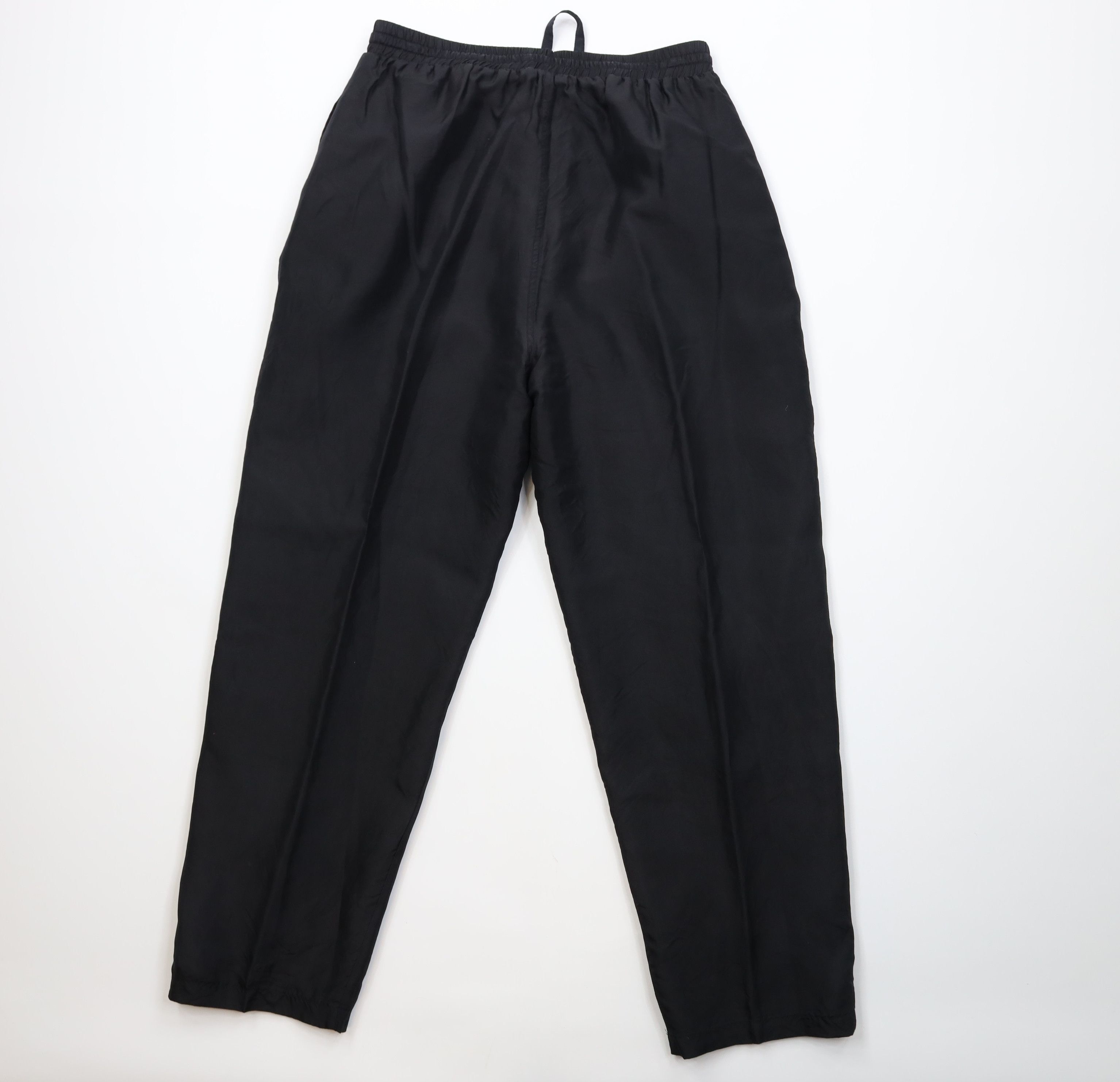 Vintage Vintage 90s Streetwear Blank Silk Wide Leg Pants Black Size 28" / US 6 / IT 42 - 10 Thumbnail