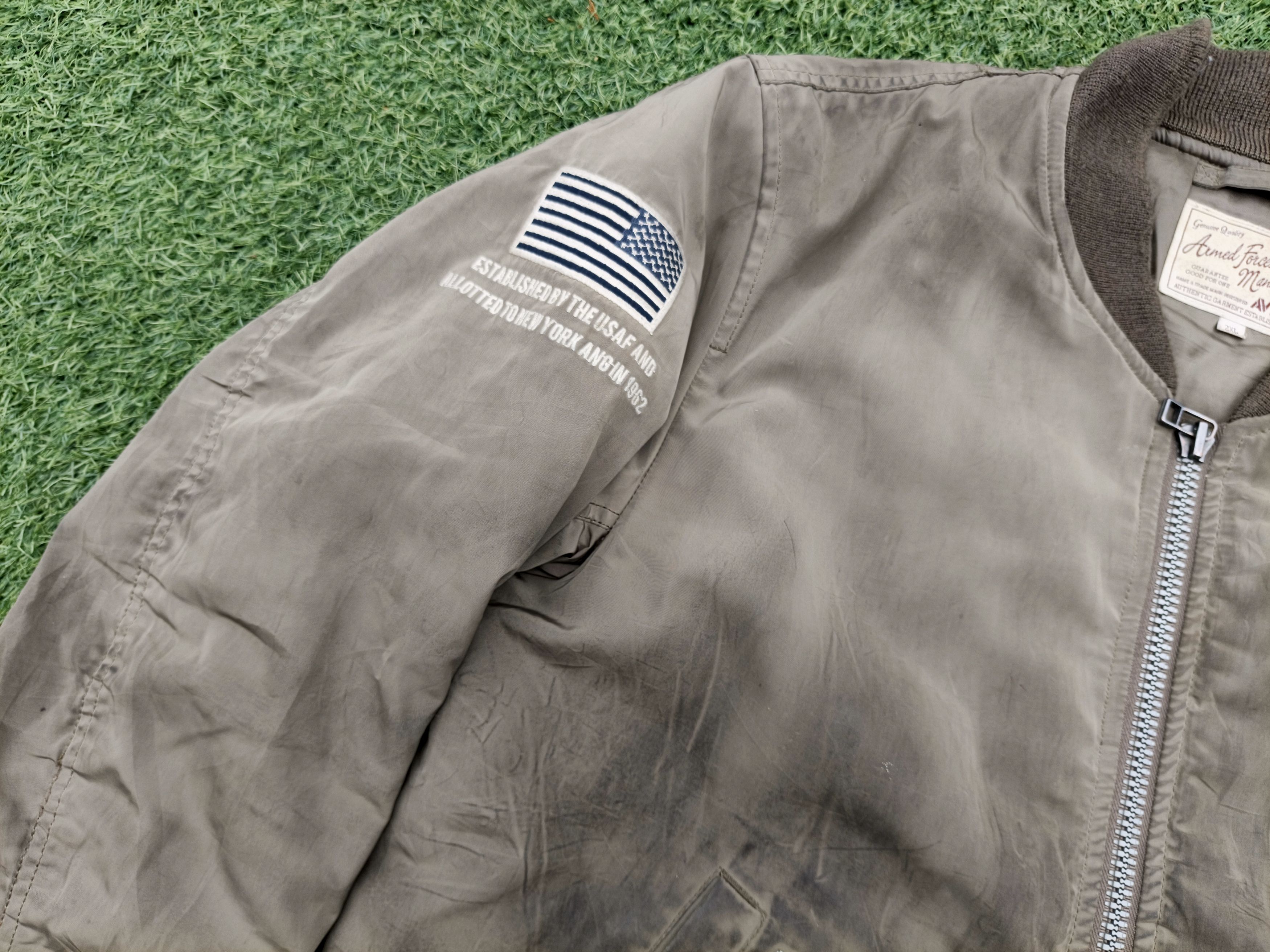 Avirex Avirex NYANG US Air Force Distressed Bomber Jacket Size US XXL / EU 58 / 5 - 4 Thumbnail