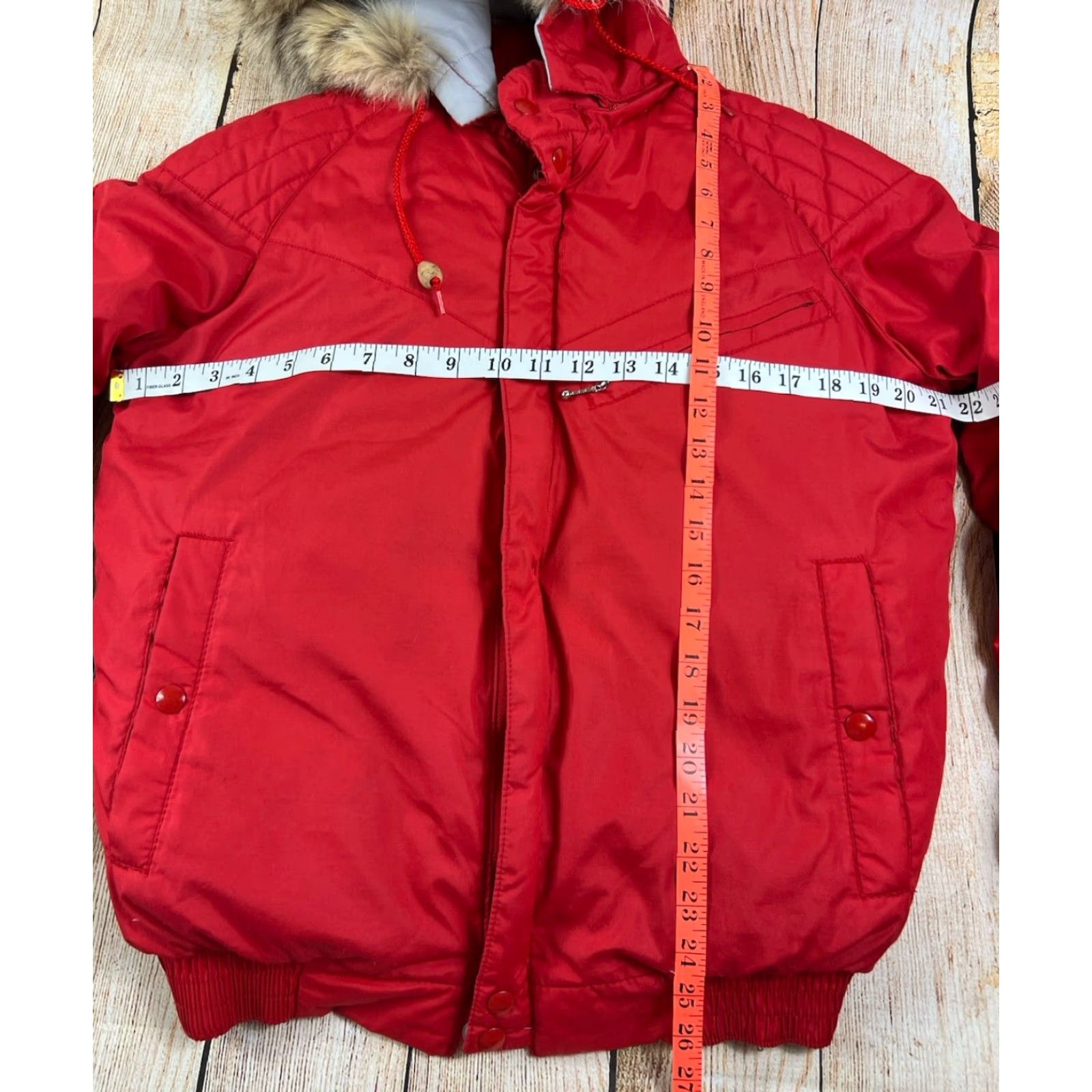 Golden Goose VINTAGE Women’s Golden Goose Red Puffer Coat Fur Lined Hood 90s Small S Womens Size S / US 4 / IT 40 - 4 Thumbnail