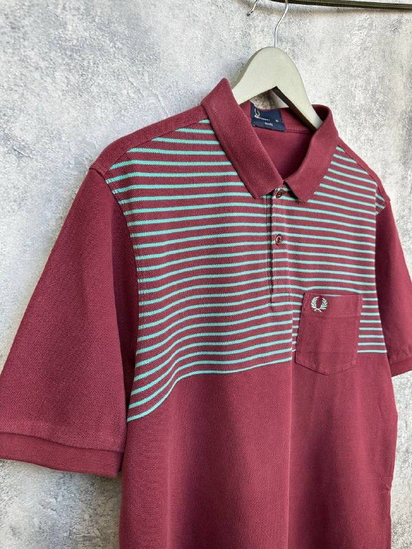Fred Perry Fred Perry Polo Shirt Striped with Pocket Slim Fit Size US XL / EU 56 / 4 - 3 Thumbnail