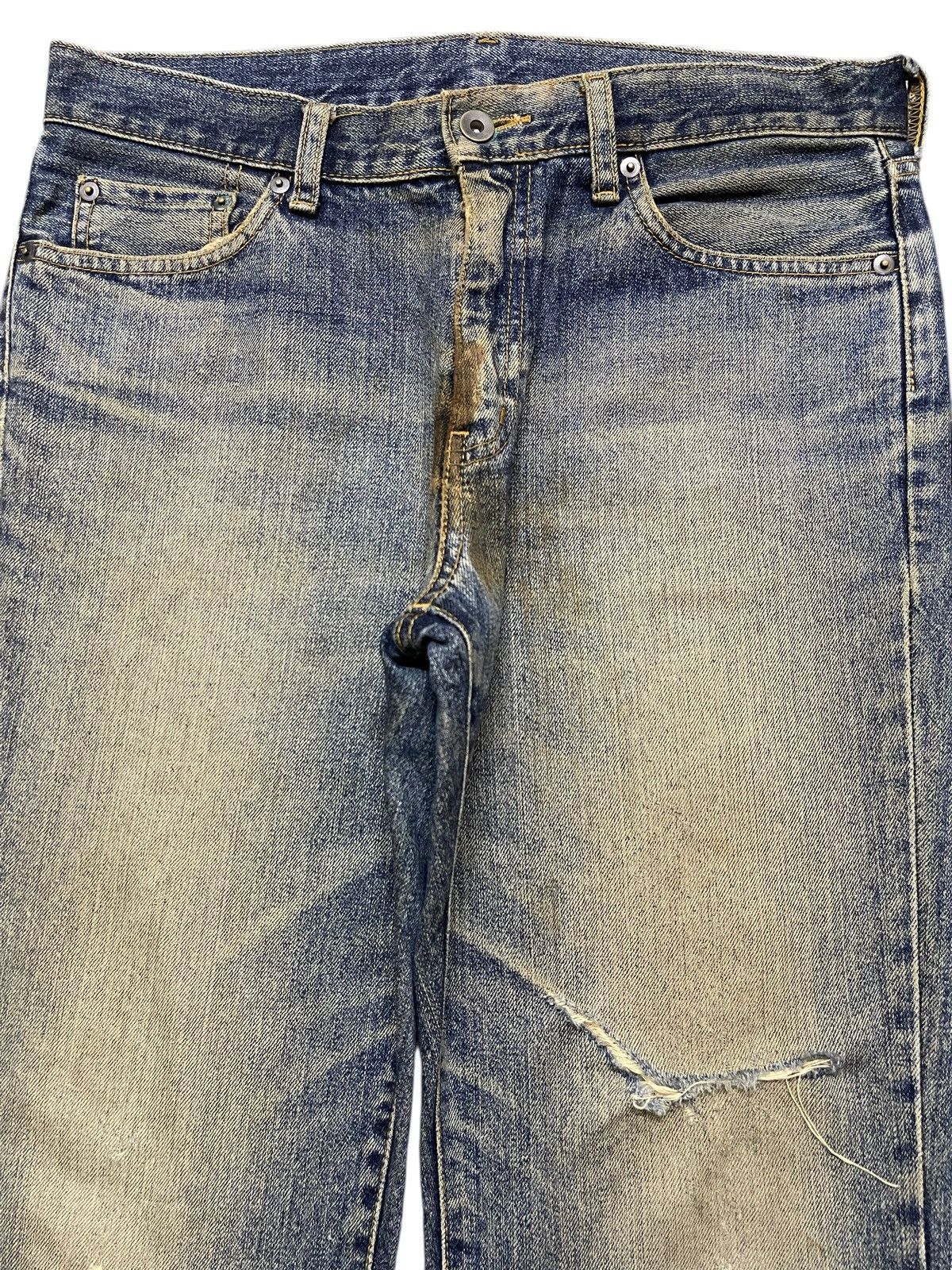 Uniqlo Vintage Japanese Uniqlo Mud Wash Distress Bootcut Jeans Size US 32 / EU 48 - 3 Thumbnail