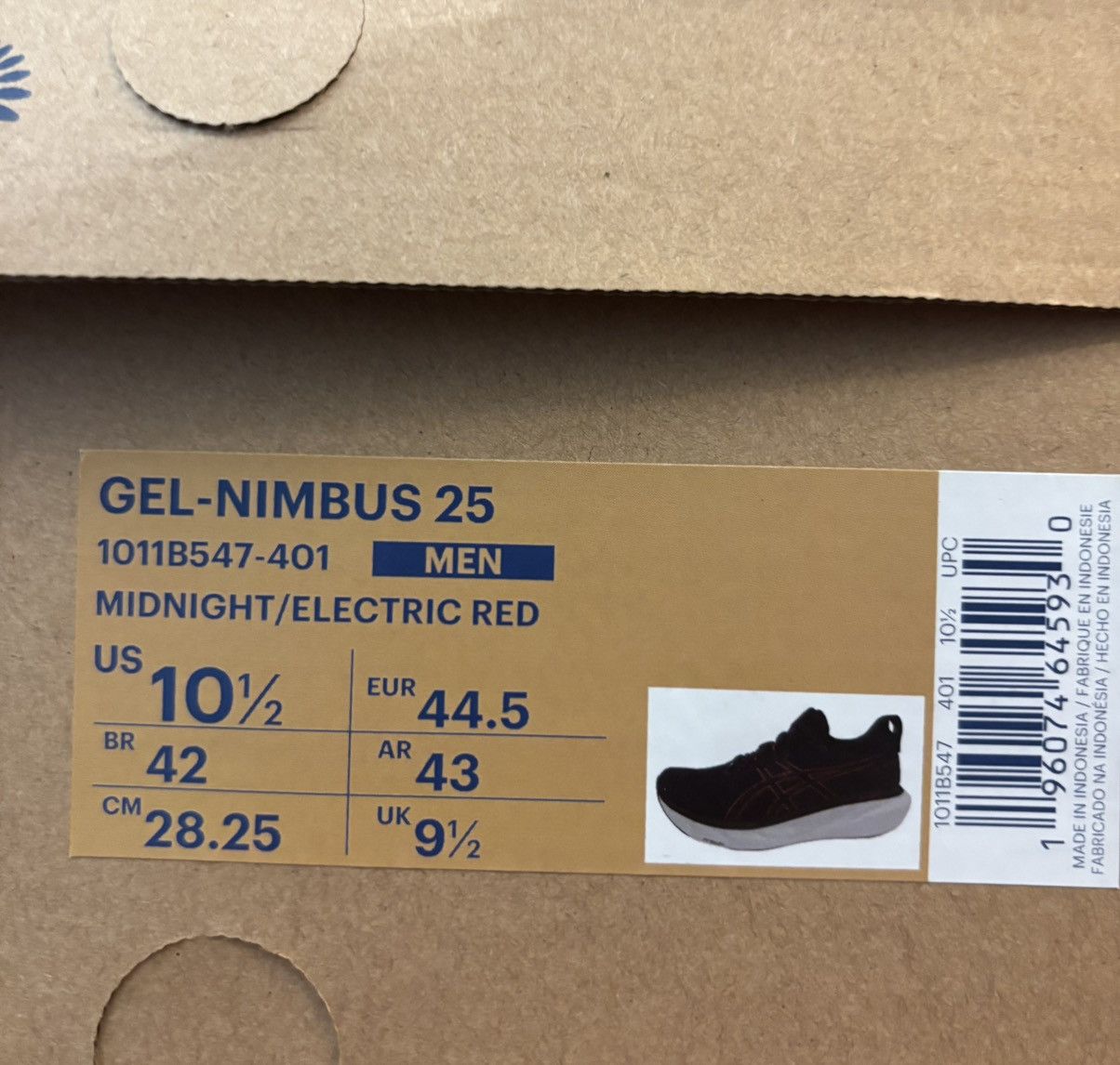 Asics Asics Gel-Nimbus 25 Midnight/Electric Red Size US 10.5 / EU 43-44 - 7 Thumbnail