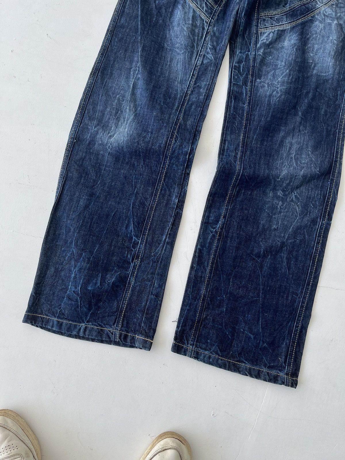 20471120 Vintage Avant Garde Japanese Acid Dyed wash Punk Jeans y2k Size US 34 / EU 50 - 3 Thumbnail