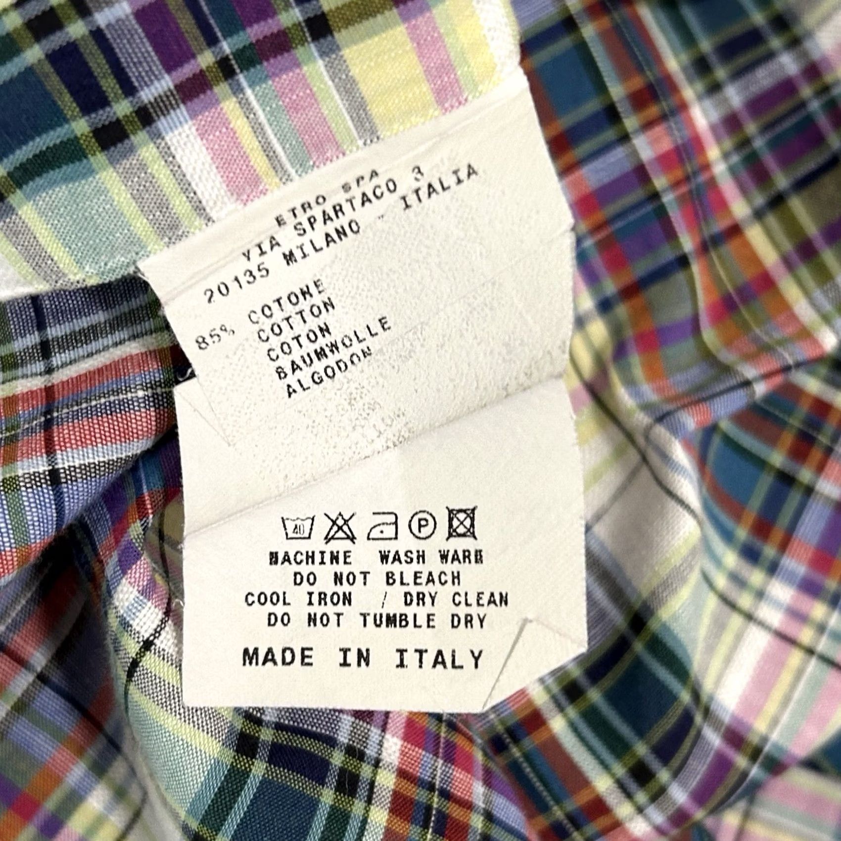Etro ETRO Milano Button Up Shirt Men’s 41 Paisley Plaid Long Sleeve Italy Made Size US L / EU 52-54 / 3 - 5 Thumbnail