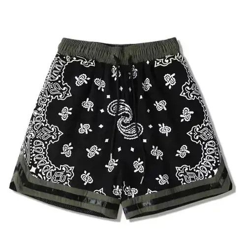 VIBE 21SS Tokyo Union Green Bandana Paisley Jersey Shorts Size US 31 - 4 Thumbnail