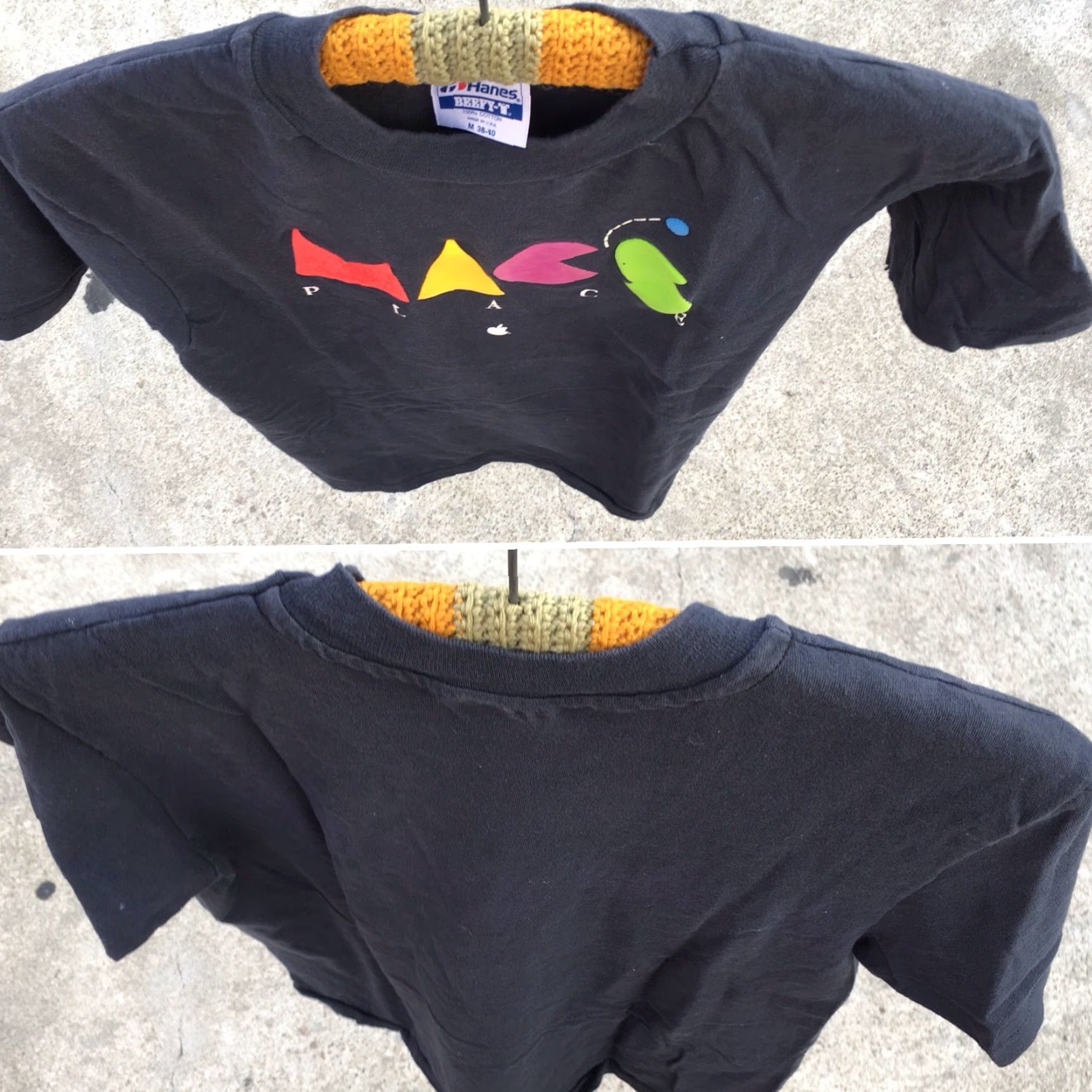 Hanes VINTAGE MACS PLACE T-Shirt Black 1980s Hanes M 38-40 Mens Graphic Tee Short Sleeve 100% Cotton Worldwide United States USA Secretary/Geek Size US M / EU 48-50 / 2 - 3 Thumbnail