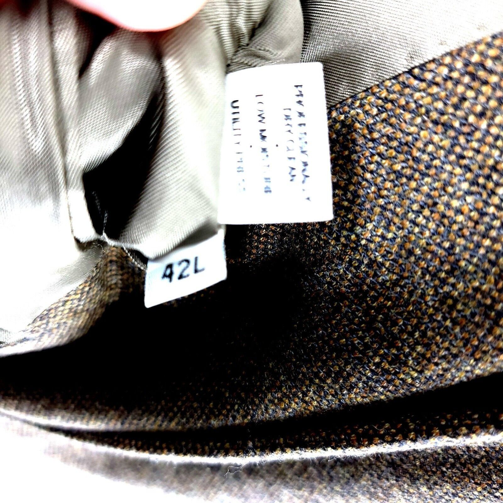 Daniel Cremieux Daniel Cremieux Tweed Wool 2 Button Sport Coat 42L Tan Gray Size 42L - 8 Thumbnail