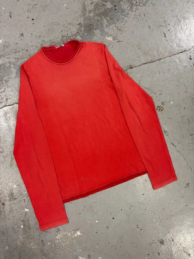 Prada × Vintage 2000s Prada Red Linea Rossa Longsleeves Size US M / EU 48-50 / 2 - 4 Thumbnail