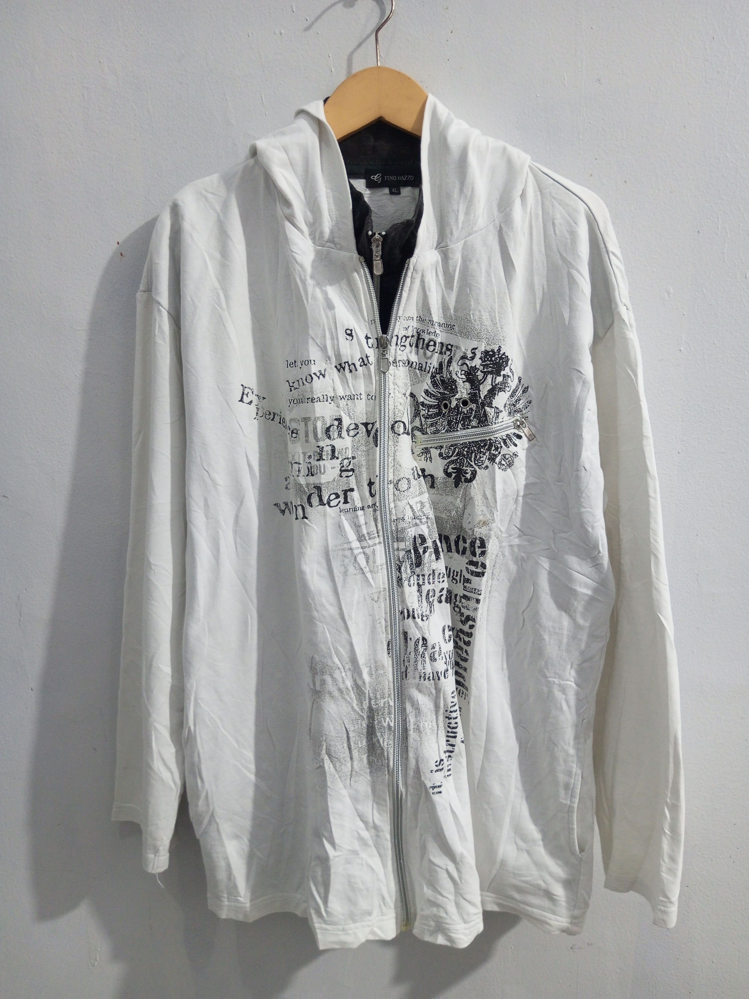 Japanese Brand Vintage pino bazzo double layer poem hoodie Size US XL / EU 56 / 4 - 1 Thumbnail