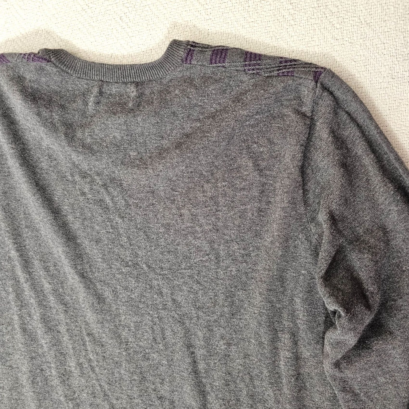 Michael Kors Michael Kors Sweater Mens XL Purple Gray Argyle Knit V-Neck Long Sleeve Pullover Shirt Size US XL / EU 56 / 4 - 8 Thumbnail