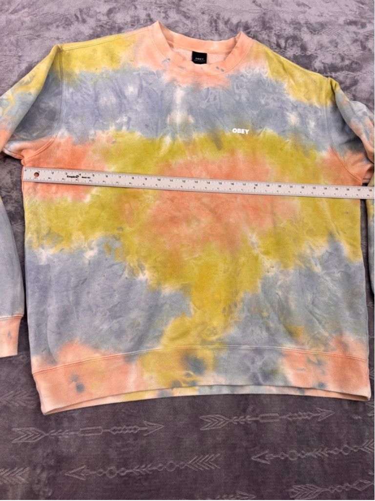 Obey Men's Obey Tie Dye Crewneck Sweatshirt Size L Size US XL / EU 56 / 4 - 4 Thumbnail
