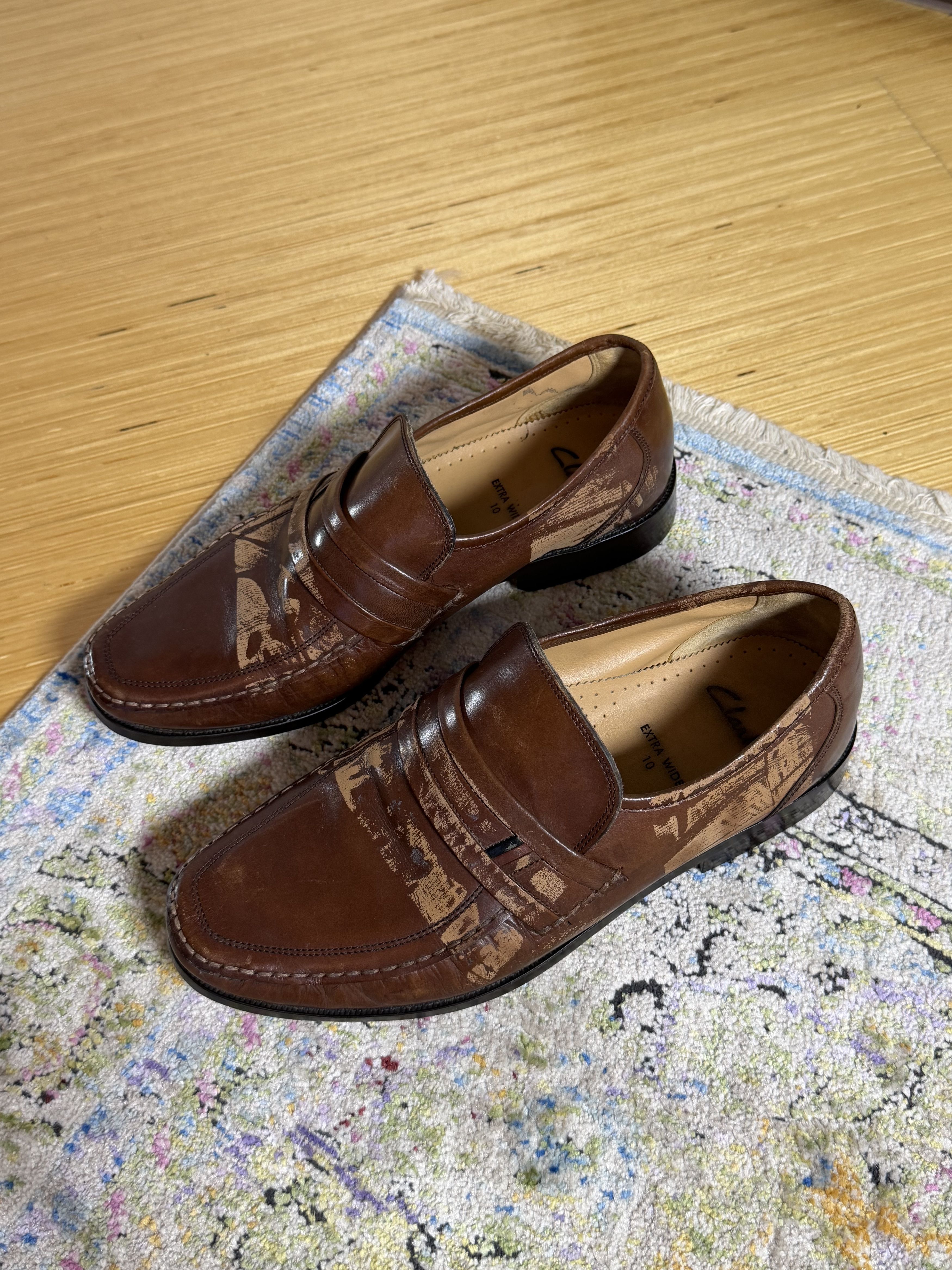 Clarks Clarks CraftJames Lo Brown Leather Loafer 11US Extra Wide Size US 11 / EU 44 - 2 Thumbnail