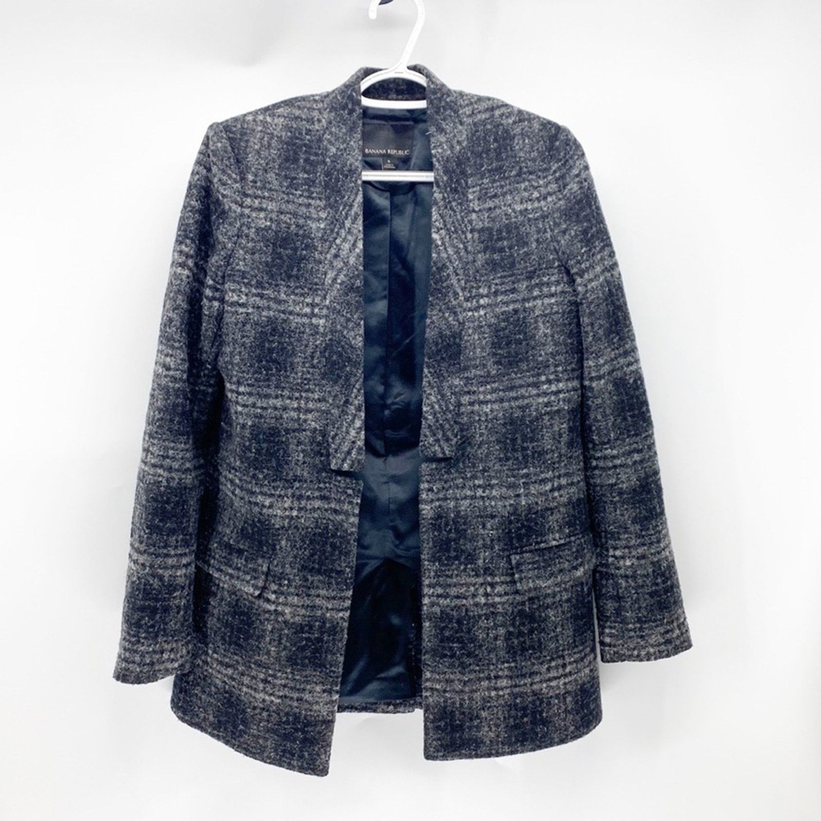 Banana Republic Banana Republic plaid wool blend open front longline sz 6 Size M / US 6-8 / IT 42-44 - 2 Thumbnail