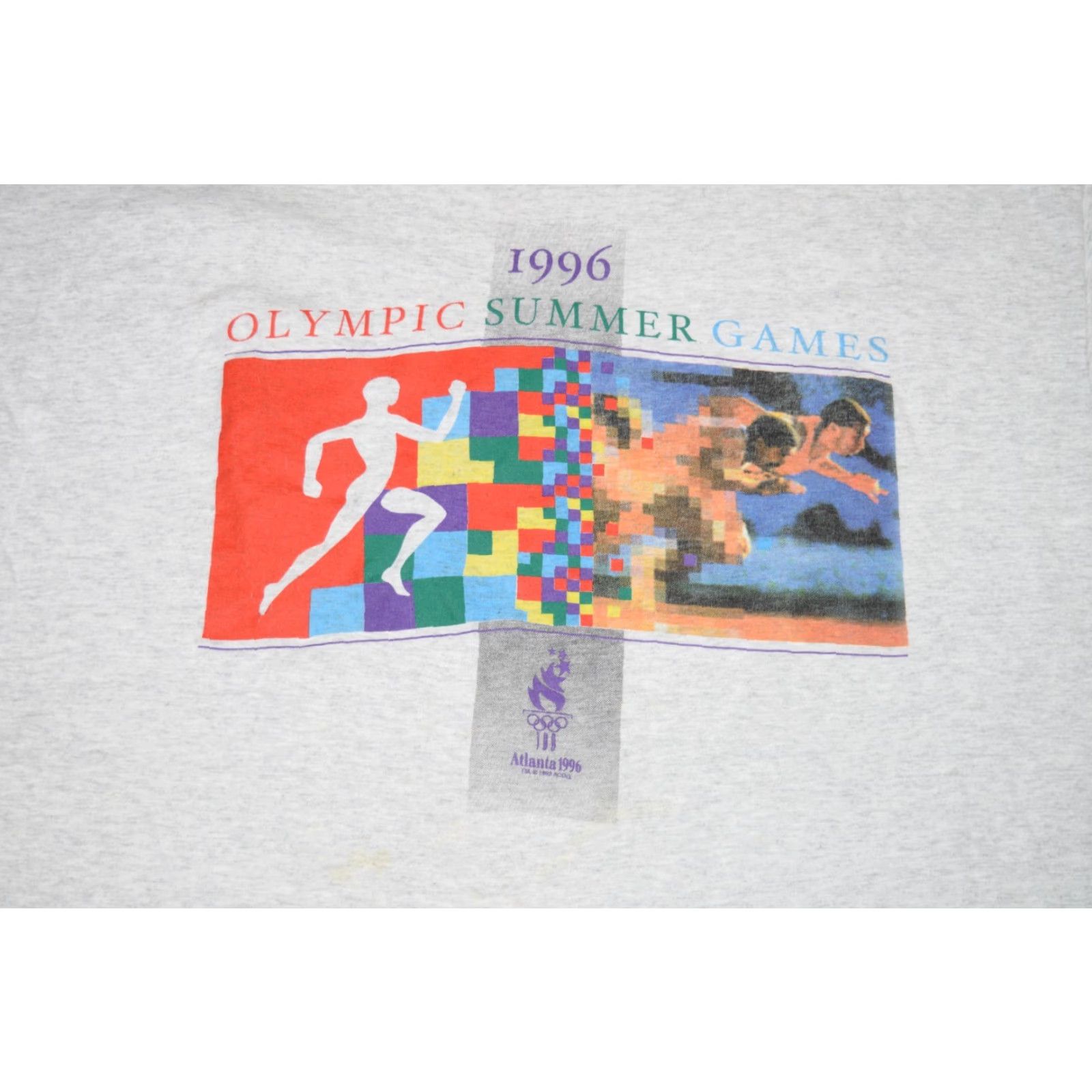 Champion VINTAGE Champion 1996 Olympics Atlanta Summer Games Pixel Shirt Adult XXL Gray Crew Neck Short Sleeve Men Mens Size US XXL / EU 58 / 5 - 2 Thumbnail