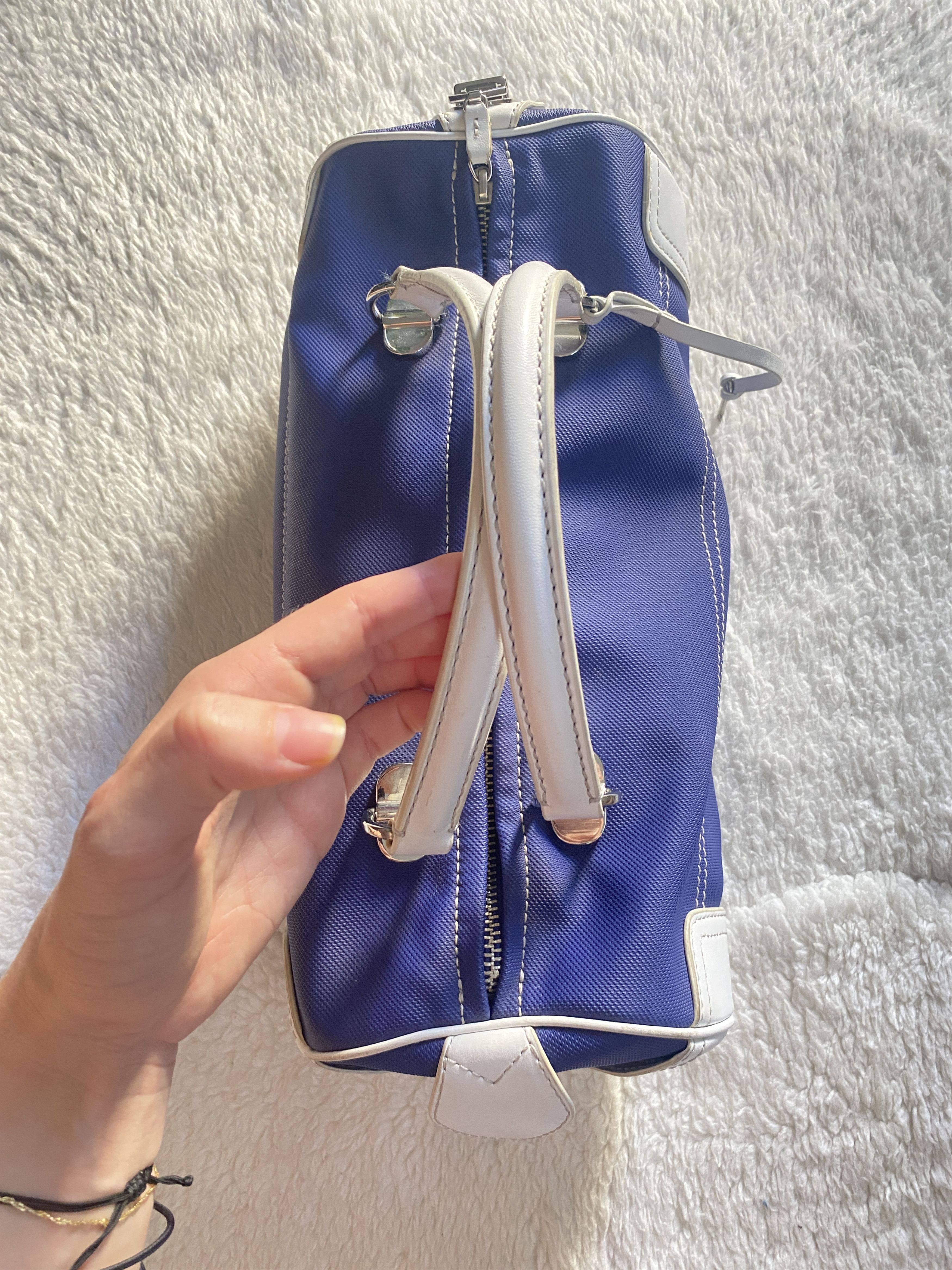 Lacoste Rare Lacoste Barrel Bag – Navy & White PVC Size ONE SIZE - 4 Thumbnail