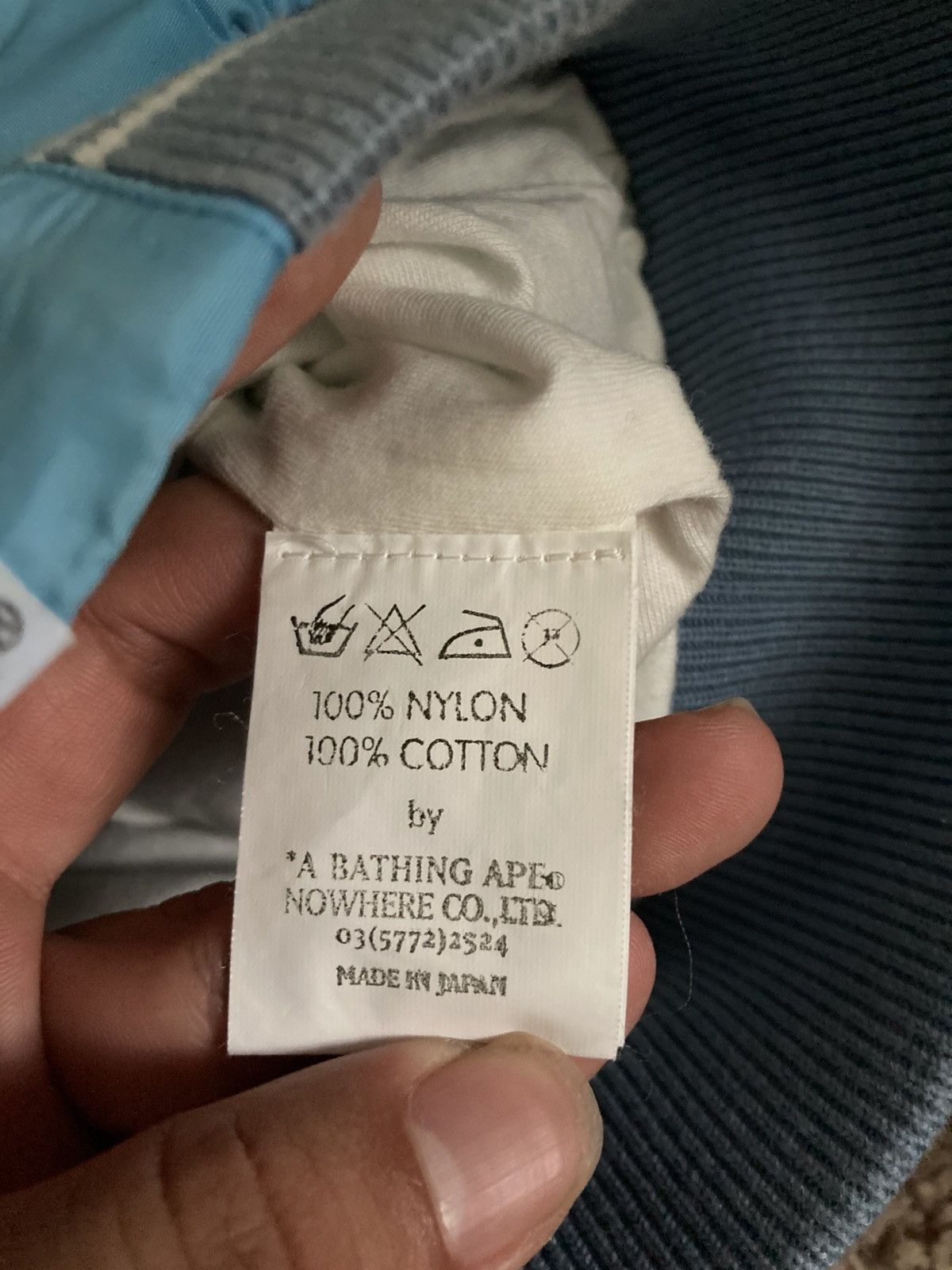 Bape 2000 Bape Nylon Varsity Jacket Baby Blue Stadium 90s OG Nigo Size US M / EU 48-50 / 2 - 8 Thumbnail