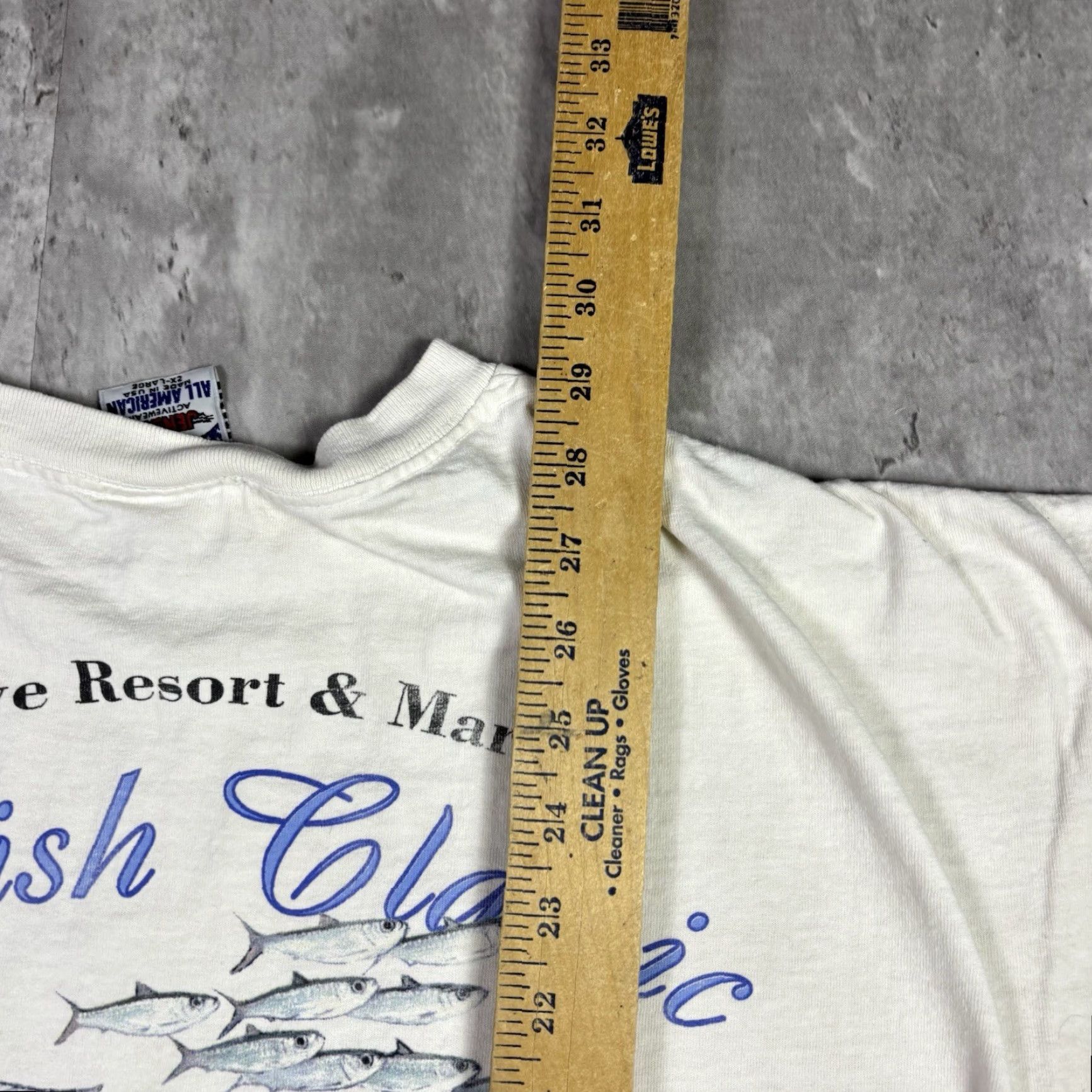 Gildan VINTAGE Pirates Cove Fish Promo Art T Shirt White Long Sleeve 90s Adult 2XL Size US XXL / EU 58 / 5 - 4 Thumbnail
