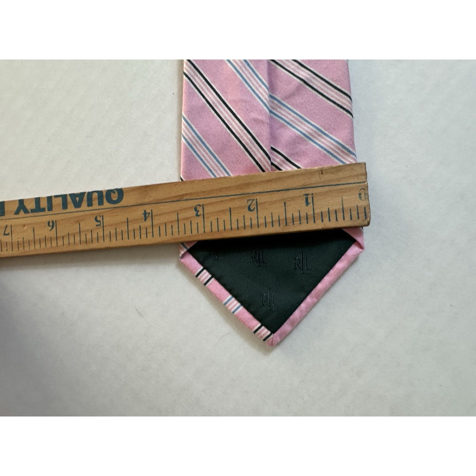 Lauren Ralph Lauren Lauren Ralph Lauren Neck Tie Pink Striped Silk/Cotton Preppy Size ONE SIZE - 9 Thumbnail