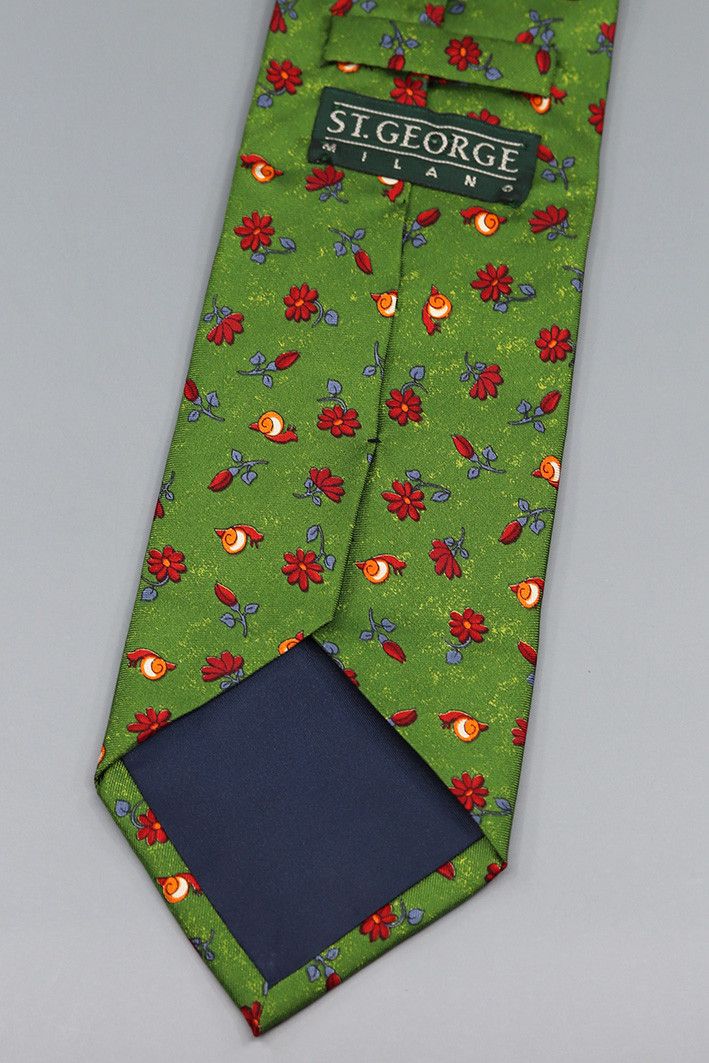 Other Vintage St. George Milano Green Silk Tie Size ONE SIZE - 2 Thumbnail