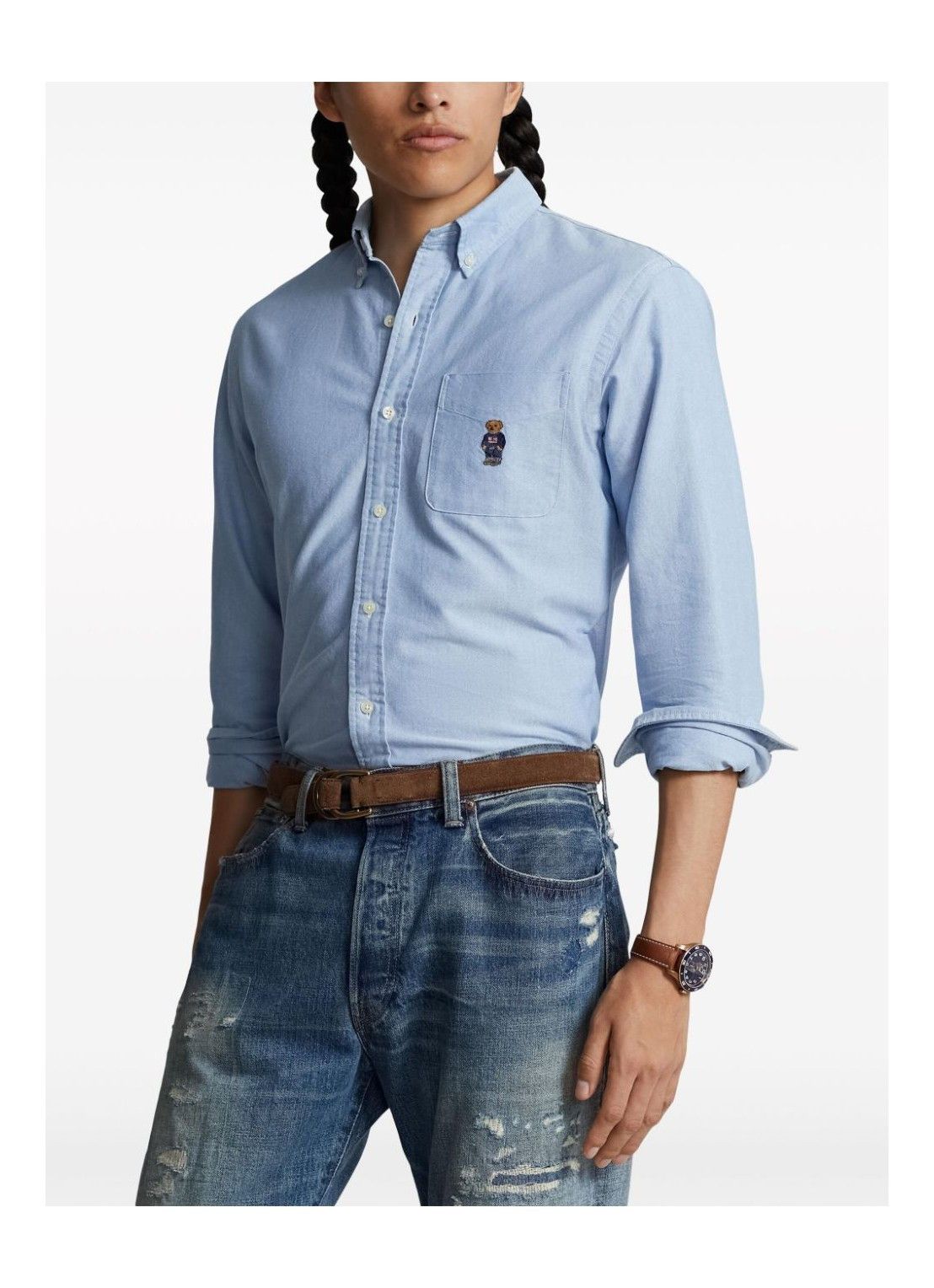 Polo Ralph Lauren o1s22i1n0125 Cotton Shirt in Light Blue Size US XL / EU 56 / 4 - 4 Thumbnail