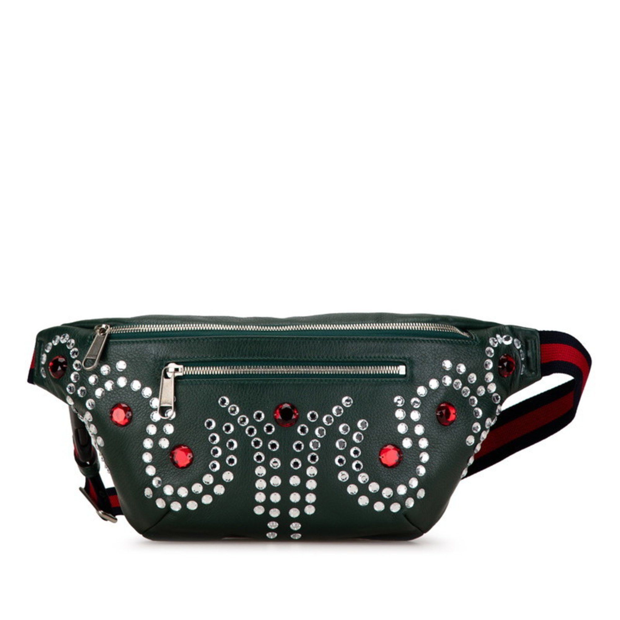 Gucci Gucci Bijou Stone Body Bag Waist 484683 Moss Green Multicolor Leather Women's GUCCI Size ONE SIZE - 1 Thumbnail