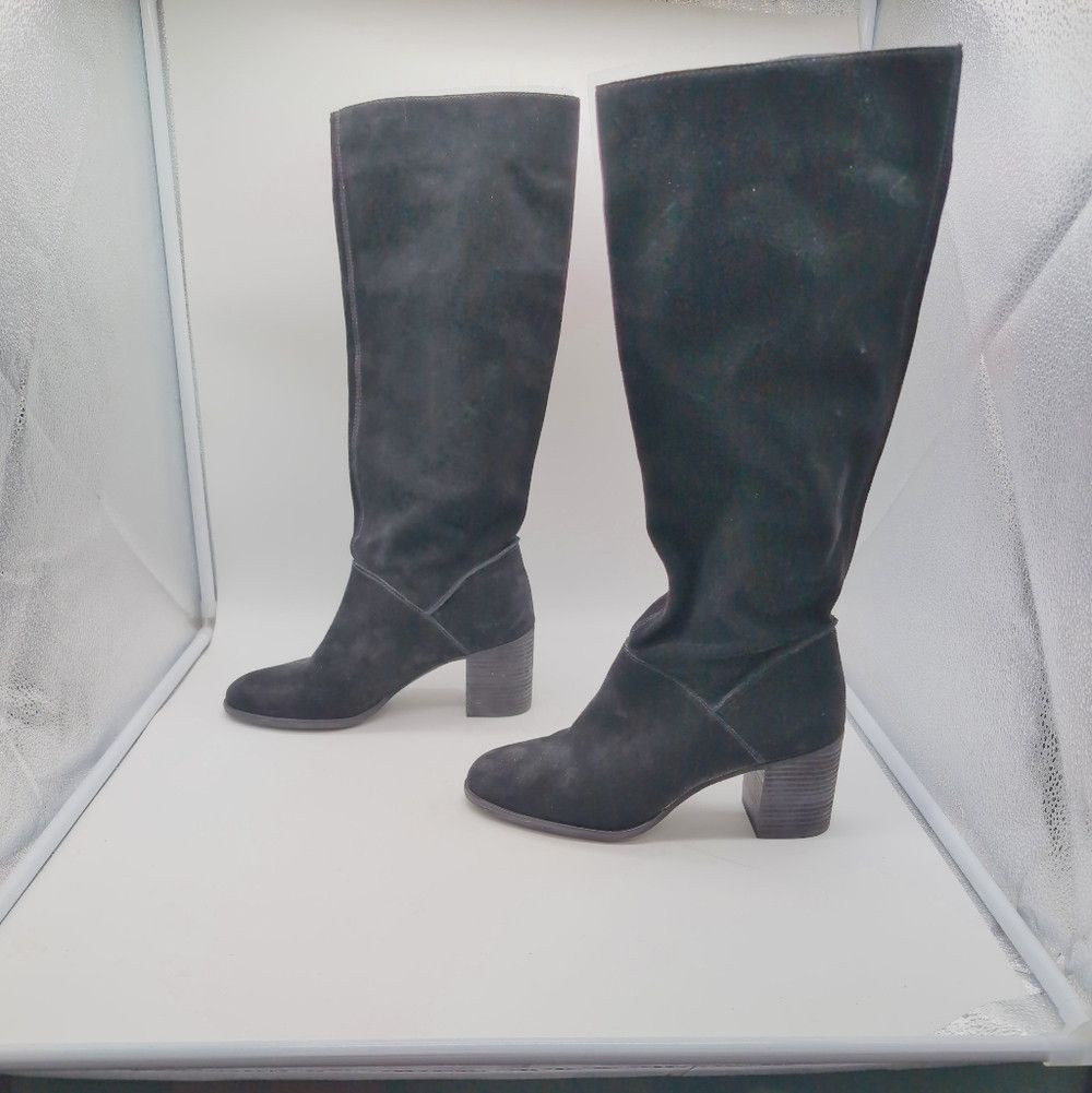 Frye Frye & Co. Sz 10 Phoebe Slouch Tall 70690 Womens Black Sued Size US 10 / IT 40 - 3 Thumbnail