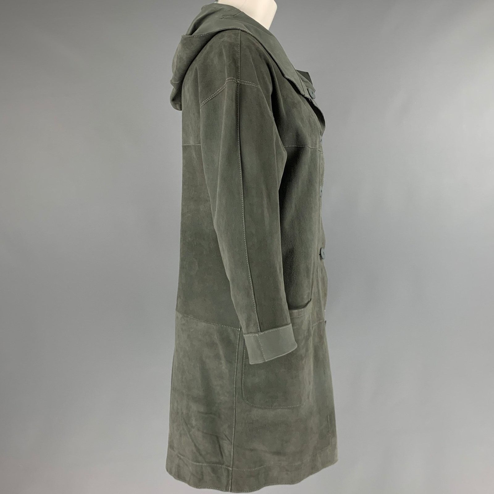 Other BOTTEGA GIOTTI Size XS Grey Leather Suede Reversible Coat Size XS / US 0-2 / IT 36-38 - 2 Thumbnail