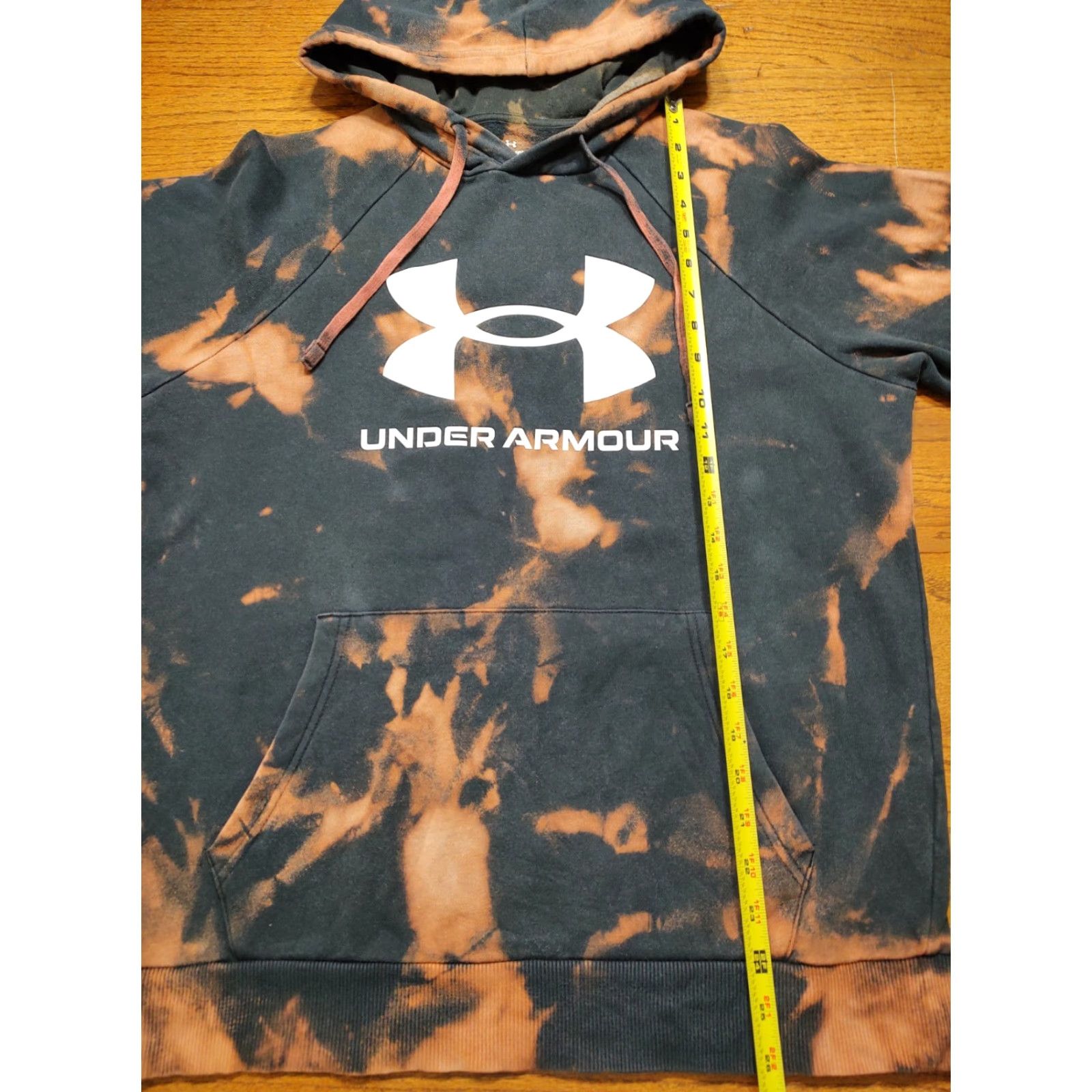 Under Armour VINTAGE Under Armour Tie Dye Acid Wash Hoodie Sweatshirt Black Mens Tag Small Size US S / EU 44-46 / 1 - 5 Thumbnail