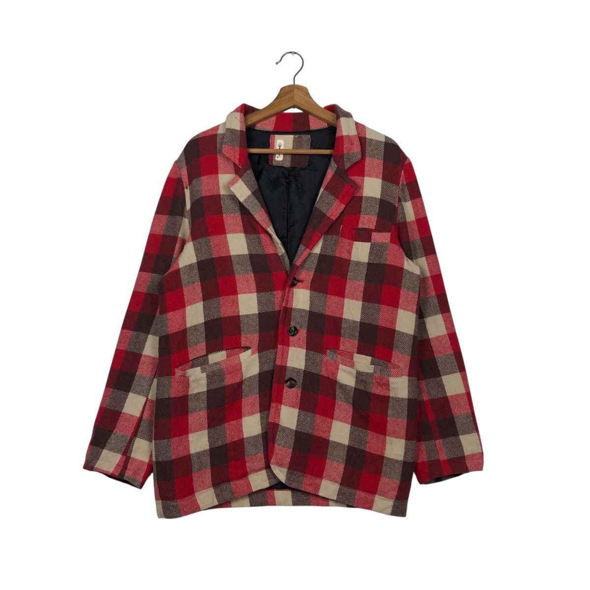 Flannel × Japanese Brand × Vintage 📌Vintage Chore Work Jacket Hikari Shoji Tartan Issey Miyake Size US M / EU 48-50 / 2 - 2 Thumbnail