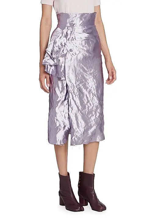 Maison Margiela o1y0625 Midi Skirt in Lilac Size 28" / US 6 / IT 42 - 5 Thumbnail