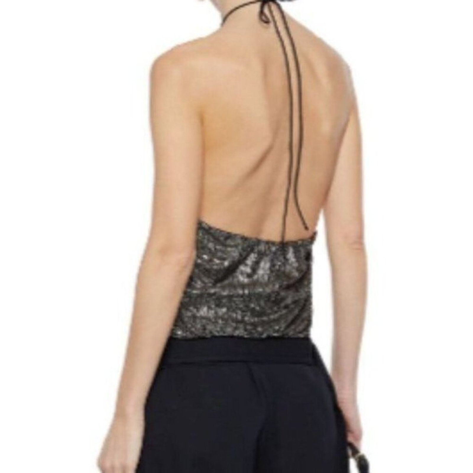 Alice + Olivia Alice + Olivia Fern Halter Cross Front Top L Size L / US 10 / IT 46 - 10 Thumbnail
