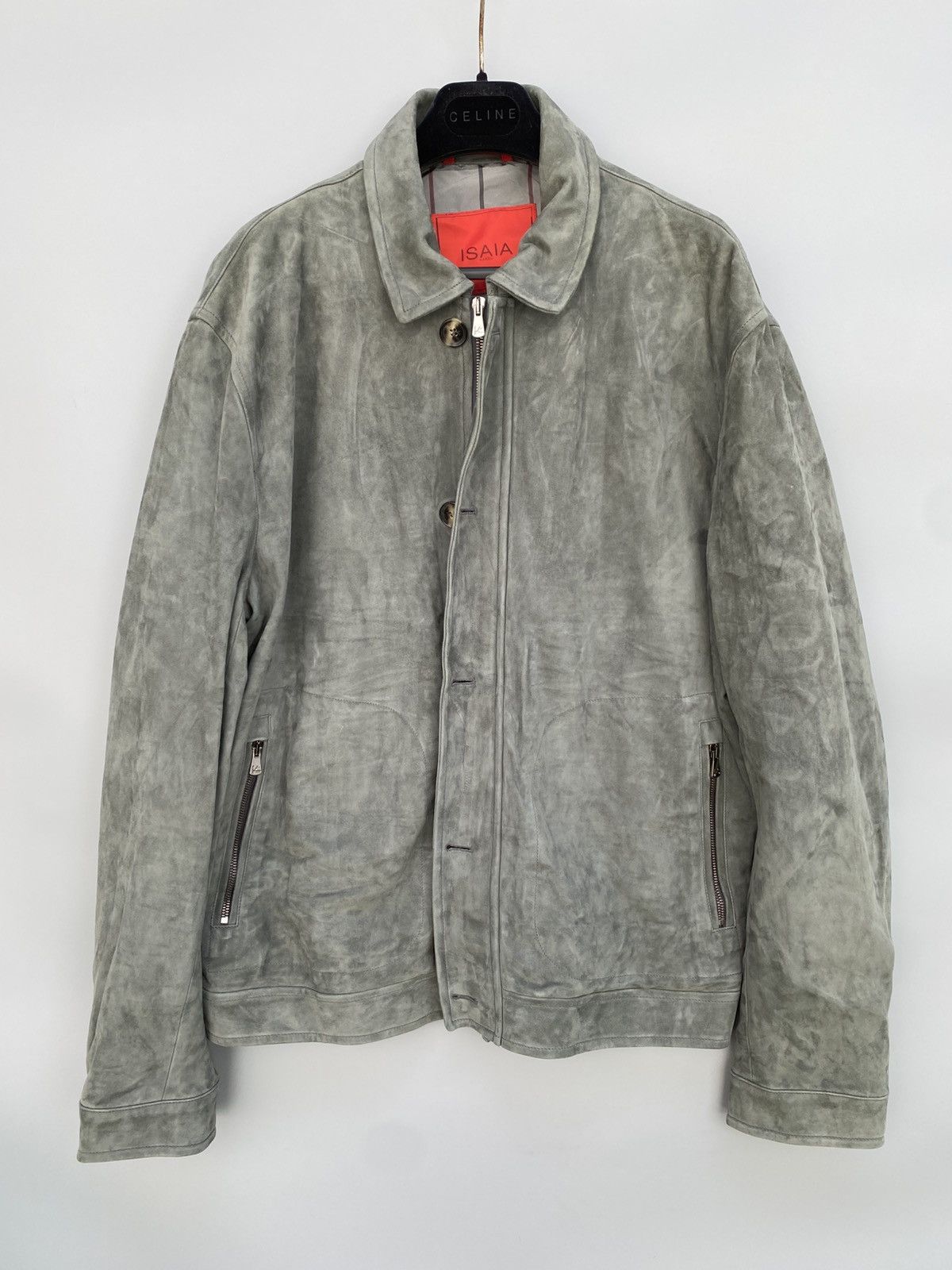Isaia S/S 2017- Isaia- Aqualeather- Suede Leather Bomber Jacket Size US L / EU 52-54 / 3 - 2 Thumbnail