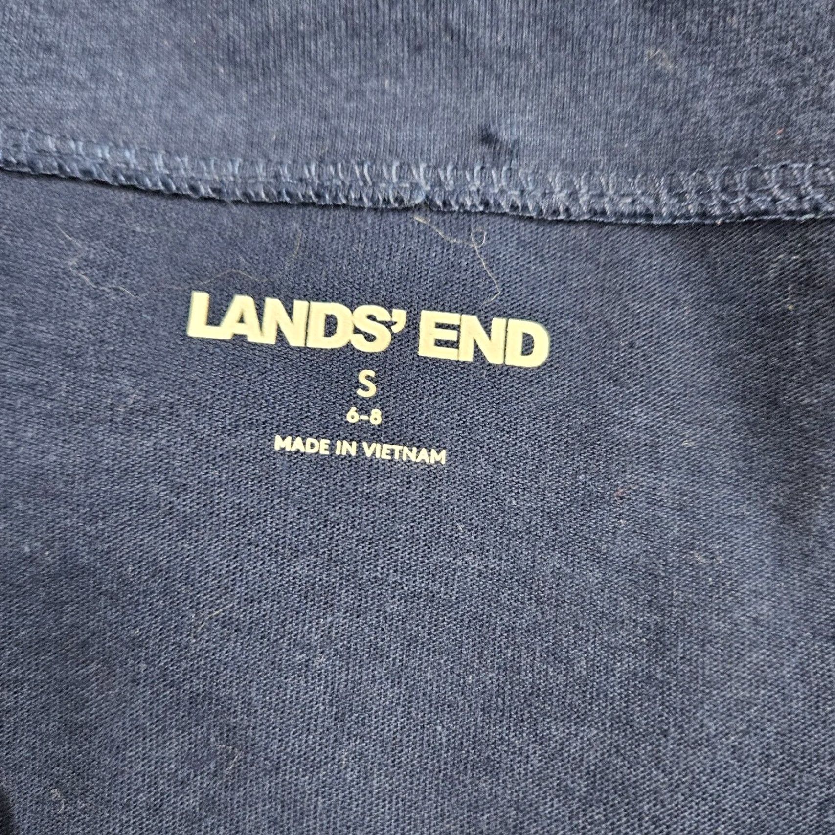 Lands' End Lands End Womens Dress Sz Small Blue White Sleeveless Pockets Cotton A-Line Kn Investment? Size S / US 4 / IT 40 - 6 Thumbnail