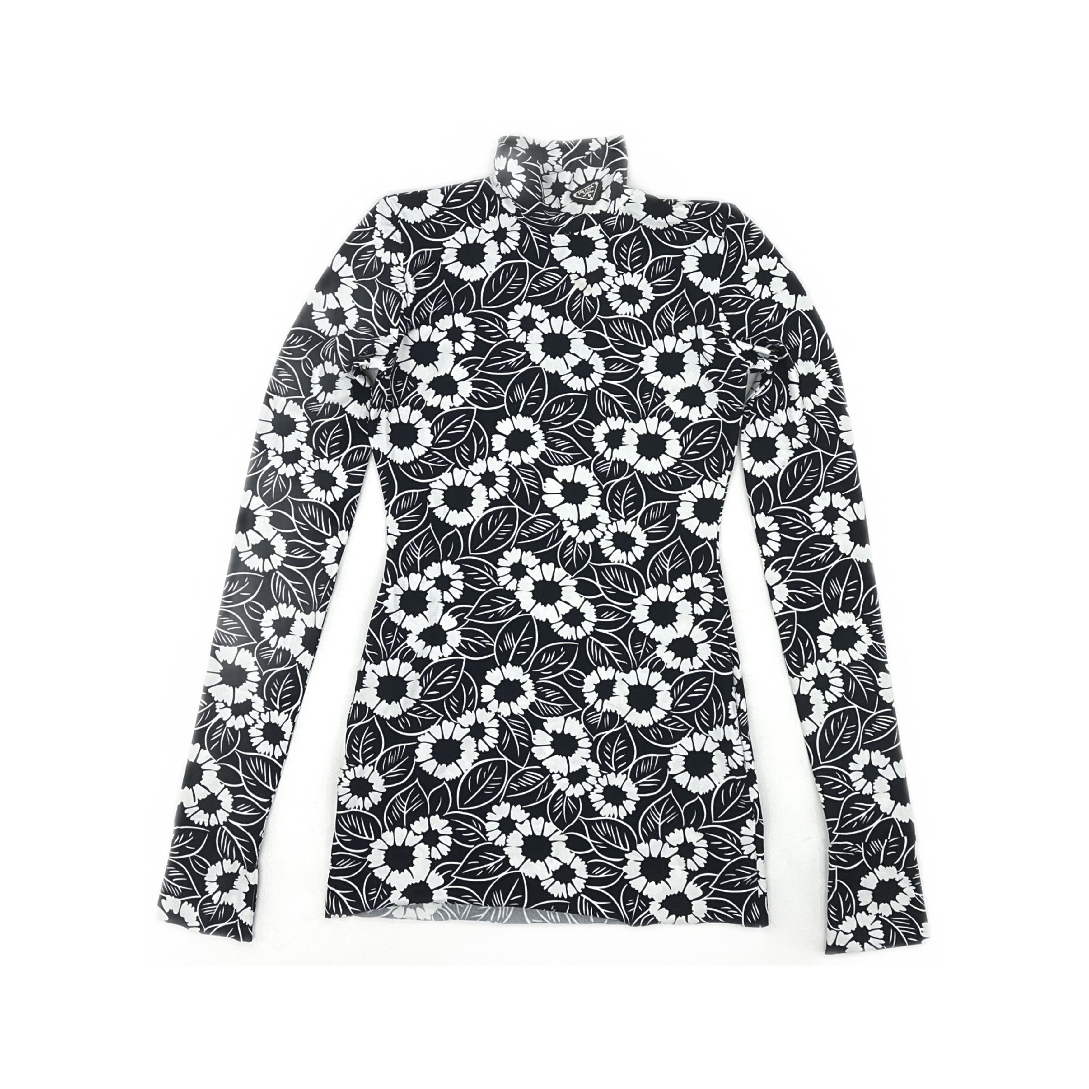 Prada Prada Floral High-Neck Long Sleeve Shirt Size 38 Size XS / US 0-2 / IT 36-38 - 1 Thumbnail