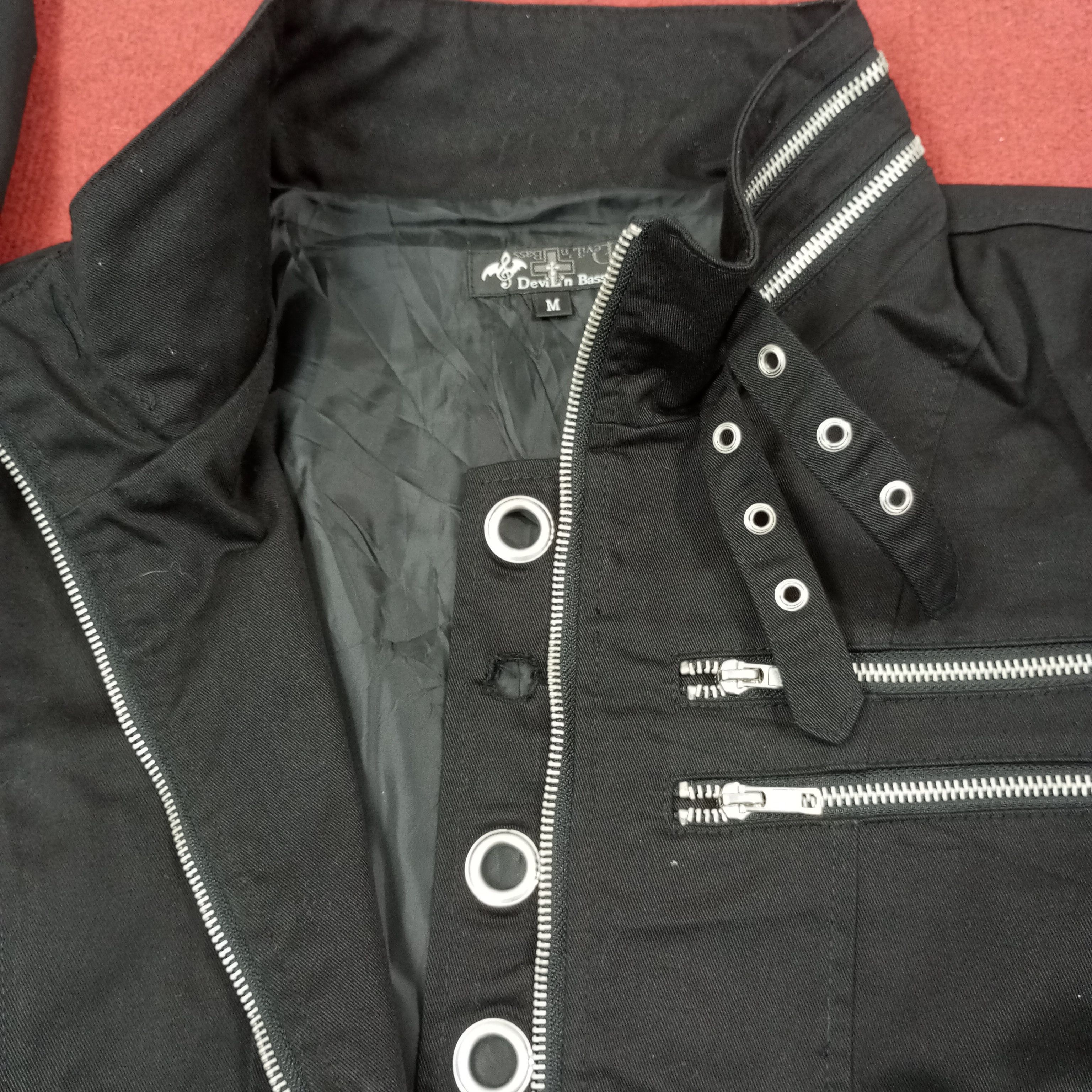 Vintage Devil'n Bass Punk Style Custom Art Jacket c215n9 Size US XS / EU 42 / 0 - 7 Thumbnail