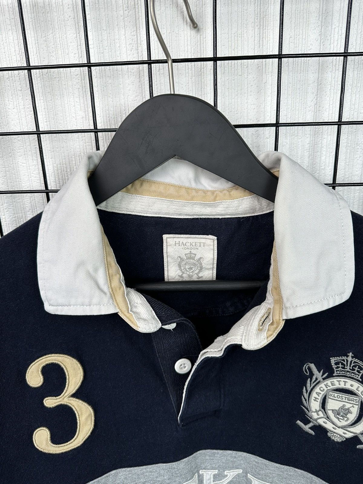 Hackett × Vintage Vintage Hackett London Snow polo team jersey #3 Men L Navy Size US L / EU 52-54 / 3 - 13 Thumbnail