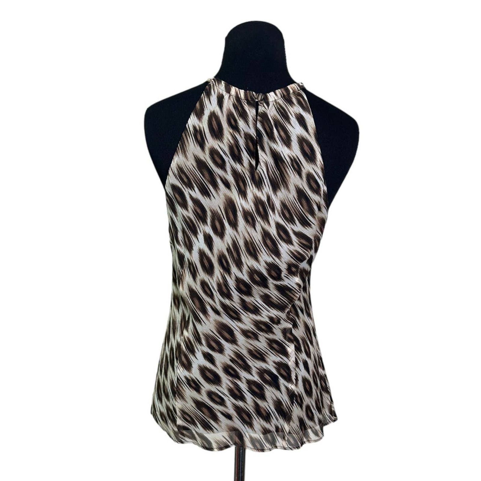 Ann Taylor Ann Taylor brown silk animal print sleeveless blouse size 2 Size XS / US 0-2 / IT 36-38 - 2 Thumbnail