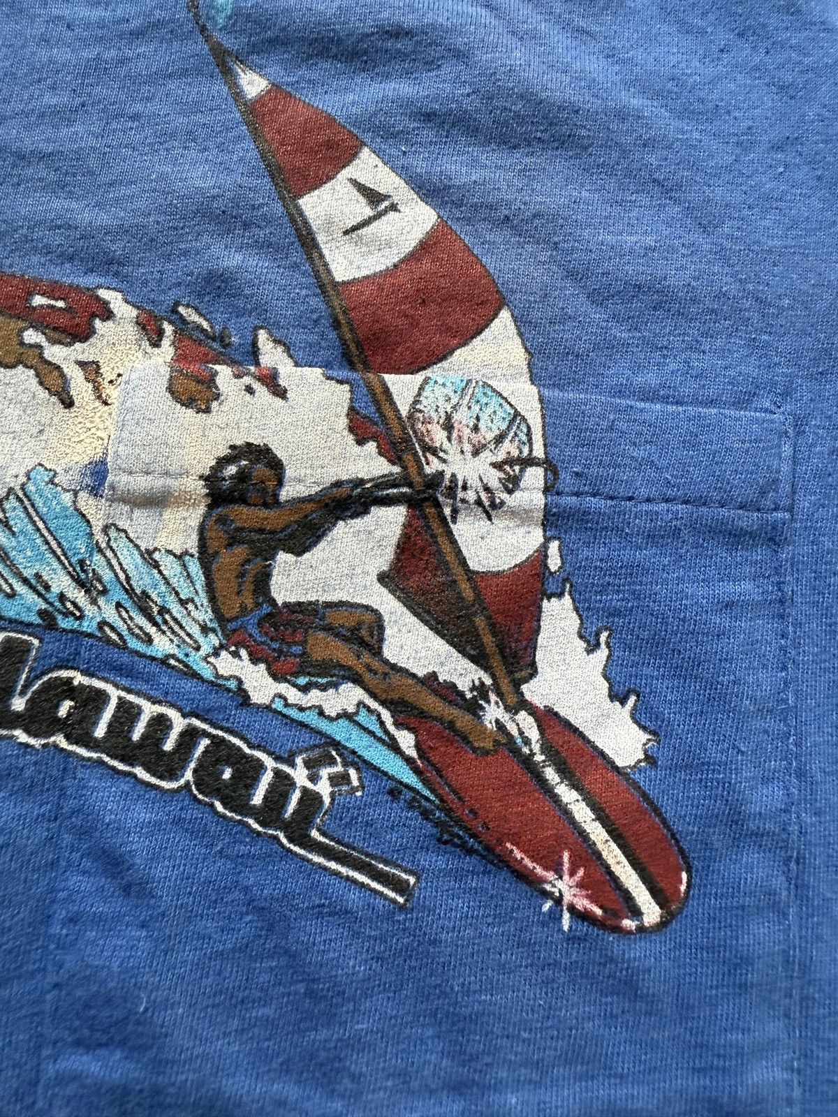 Vintage Vintage 80s Hawaii Surfer Graphic Pocket Tee Size US S / EU 44-46 / 1 - 5 Thumbnail