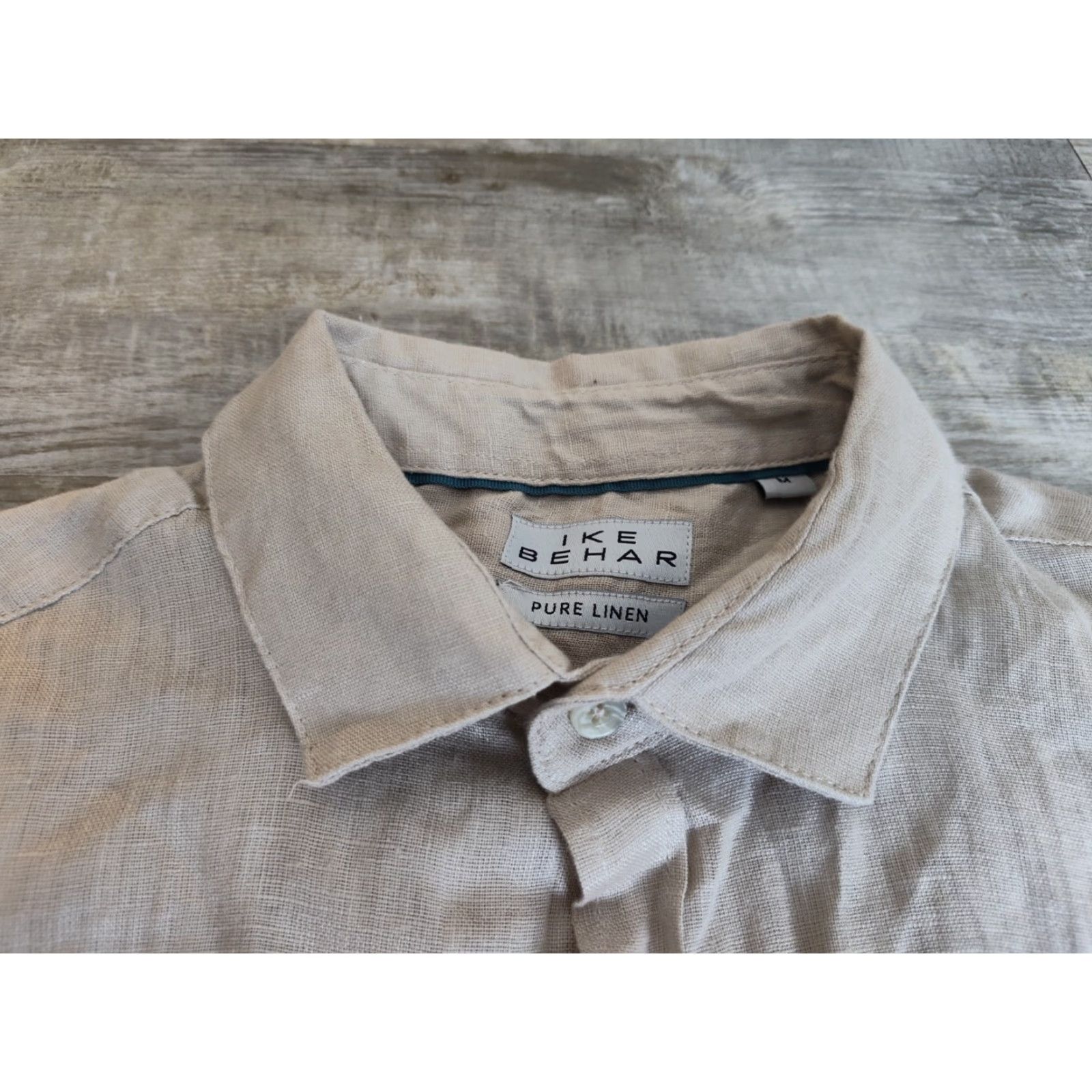 Ike Behar VINTAGE Ike Behar Men’s Linen Shirt Camp Short Sleeve Casual Sz M Beige Size US M / EU 48-50 / 2 - 3 Thumbnail