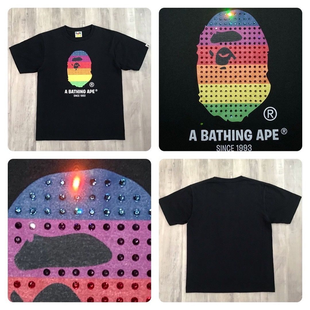 Bape × Swarovski BAPE Rainbow Swarovski APE HEAD logo T-shirt a bathing ape Size US M / EU 48-50 / 2 - 1 Thumbnail