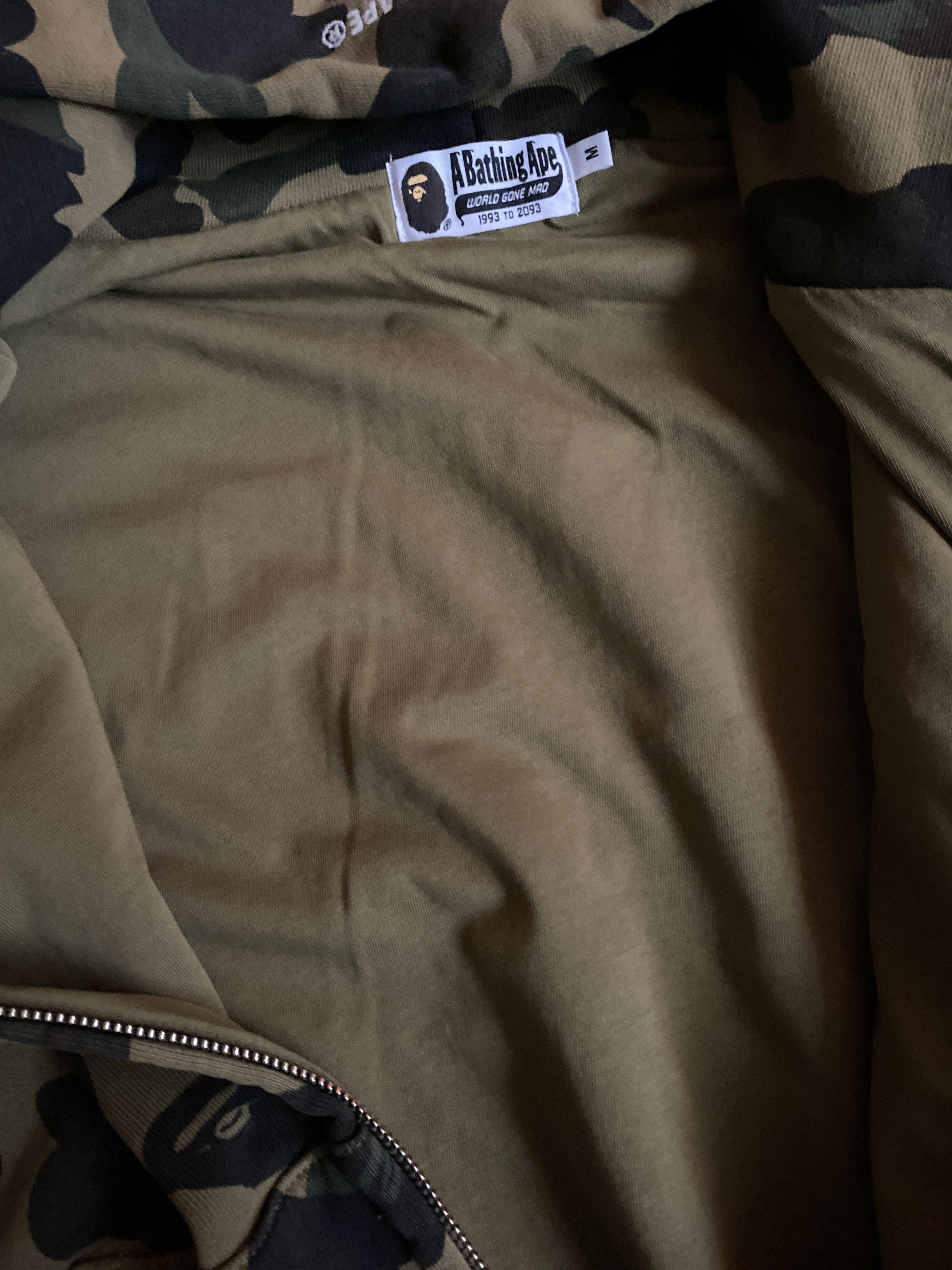 Bape 1st Camo Heavy Wash Cropped Fit Zip Hoodie Size US M / EU 48-50 / 2 - 6 Thumbnail