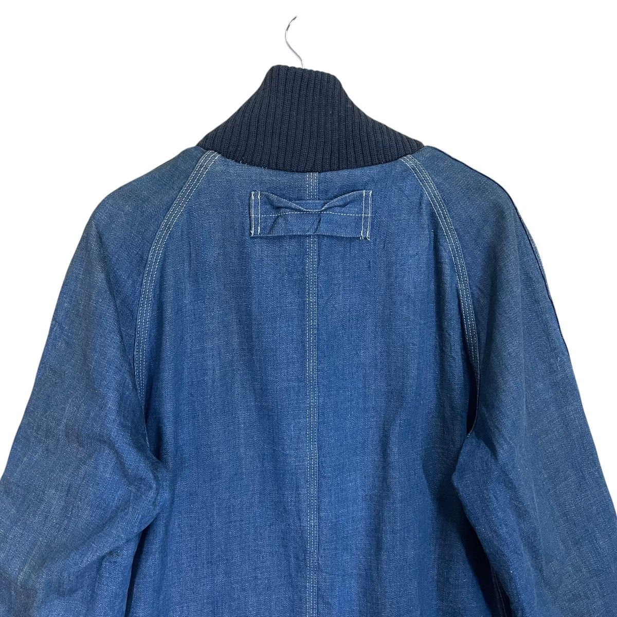 Blue Blue Japan × Indigo × Vintage Vintage 90s Blue Blue Japan Crazy Indigo Long Denim Jacket Size US L / EU 52-54 / 3 - 11 Thumbnail