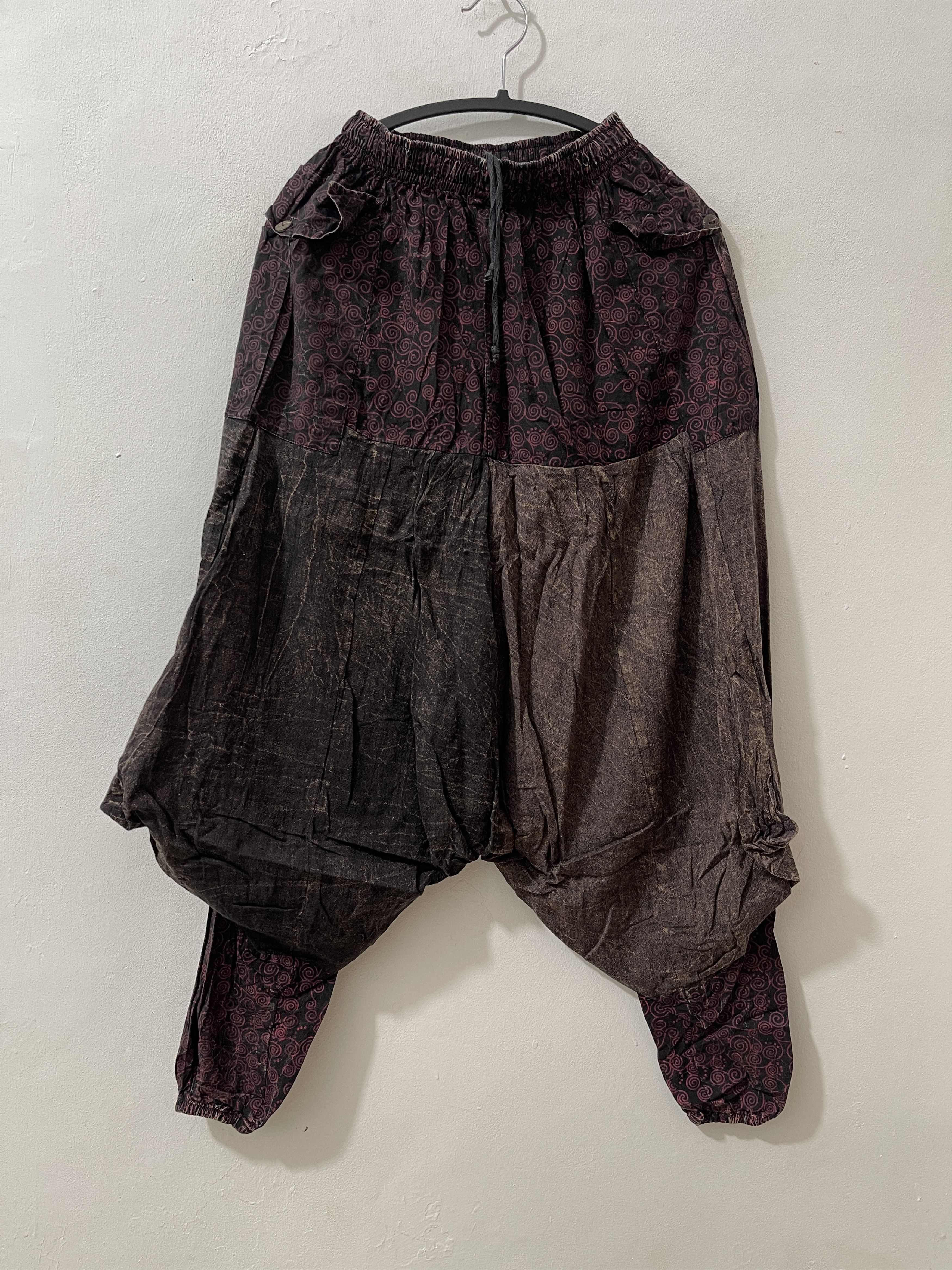 Japanese Brand Unknwn Abstract Ninja Apocalpyse Drop Crotch Pants Size US 32 / EU 48 - 1 Thumbnail