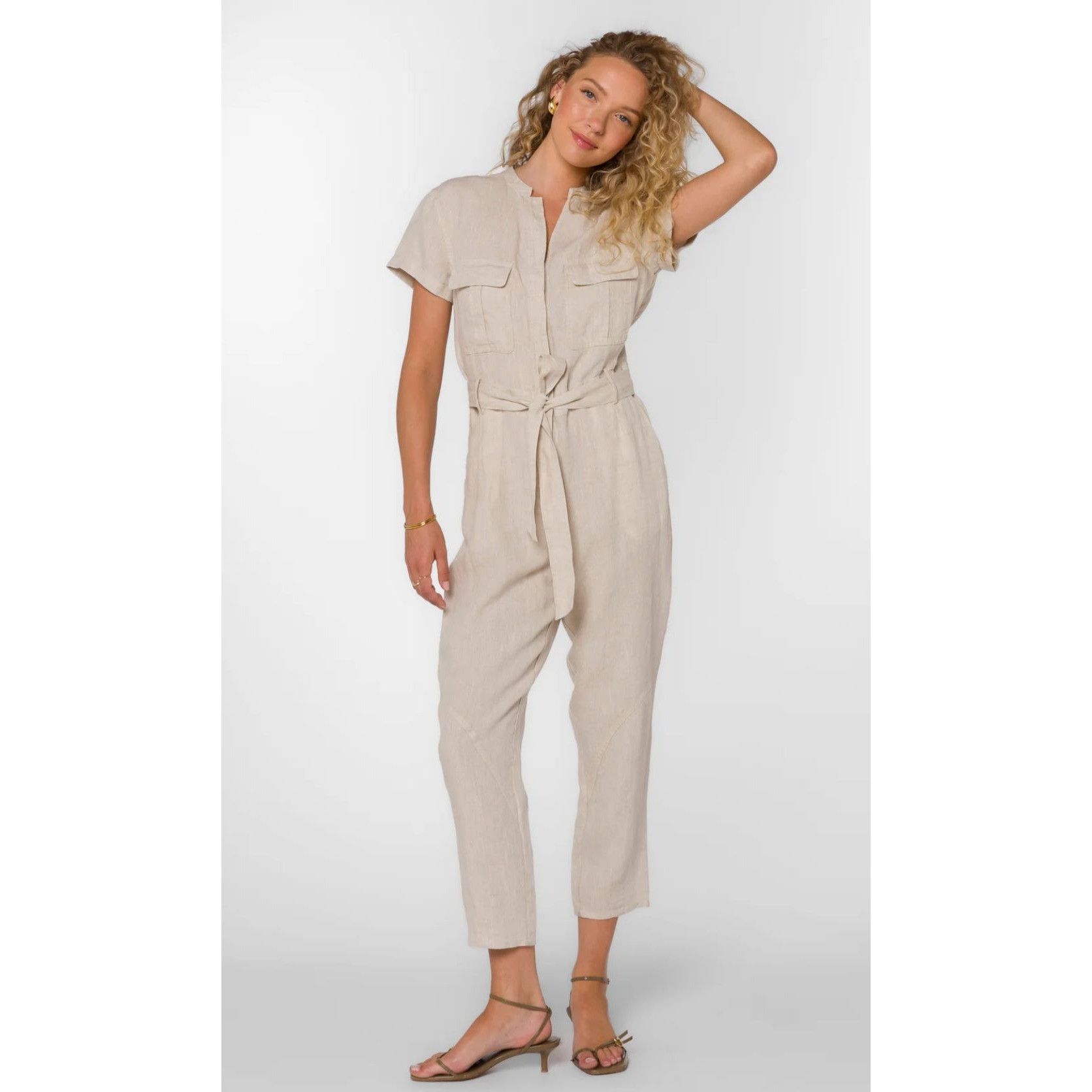 Other Velvet Heart Greyson Lightweight Jumpsuit in Wheat - Sz S - Size 27" / US 4 / IT 40 - 1 Thumbnail