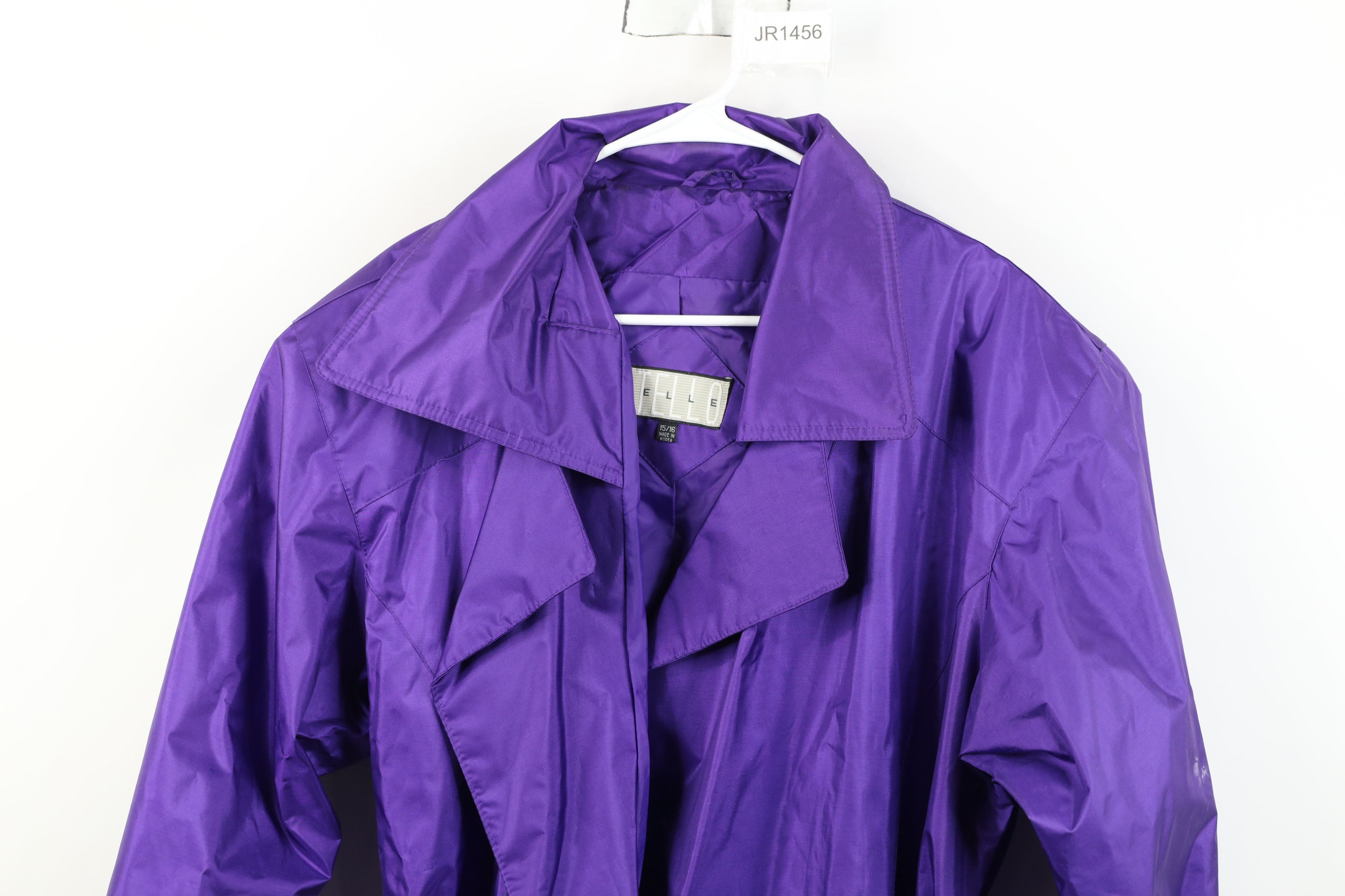 Vintage Vintage 90s Pelle Belted Trench Coat Rain Jacket Purple Size XXL / US 16-18 / IT 52-54 - 2 Thumbnail