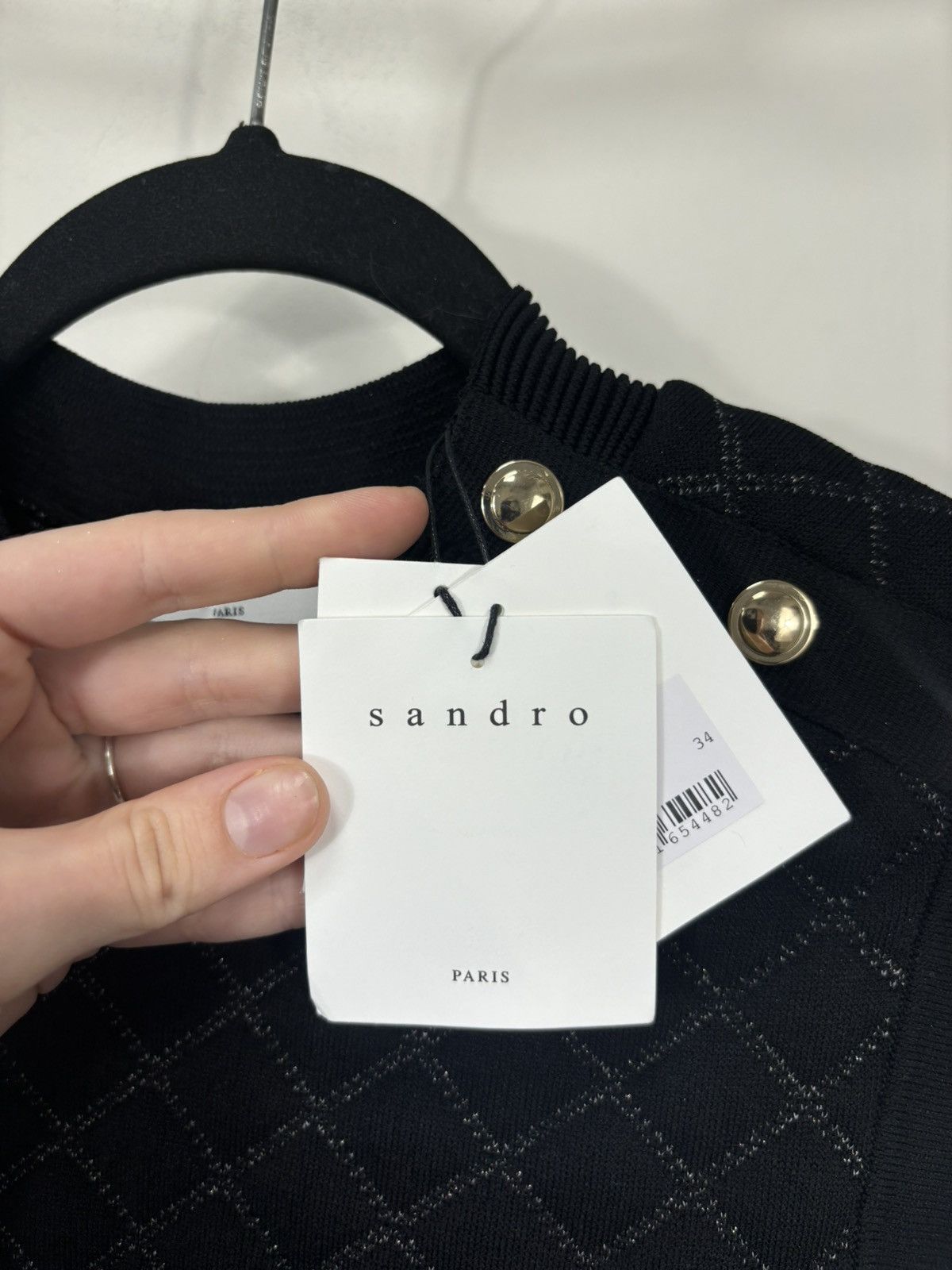 Sandro Sandro Paris Women’s NWT Quilted Black Sleeveless Mini Dress Size XS / US 0-2 / IT 36-38 - 8 Thumbnail
