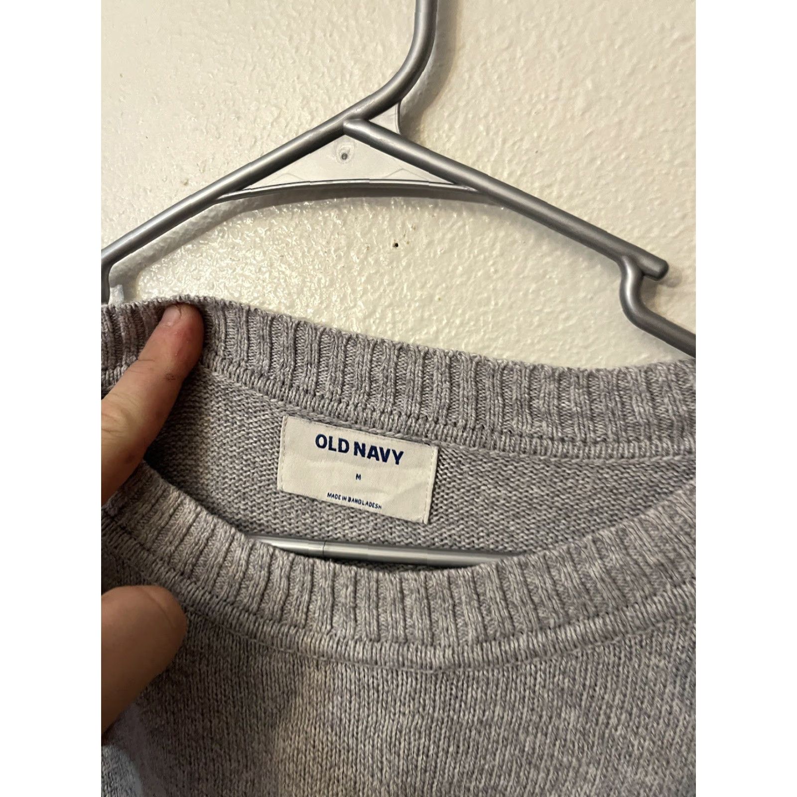 Old Navy Old Navy Pullover Sweater Womens Size M Gray Long Sleeve Crew Neck Knit Cotton Blend Regular Classic Size M / US 6-8 / IT 42-44 - 3 Thumbnail