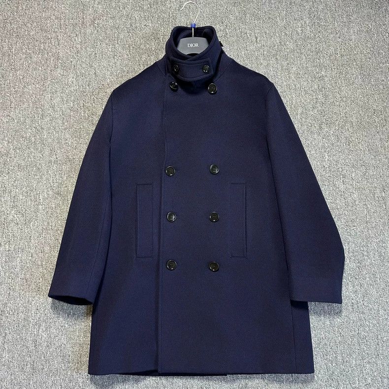 Dior Dior Navy blue cashmere overcoat Size US L / EU 52-54 / 3 - 2 Thumbnail