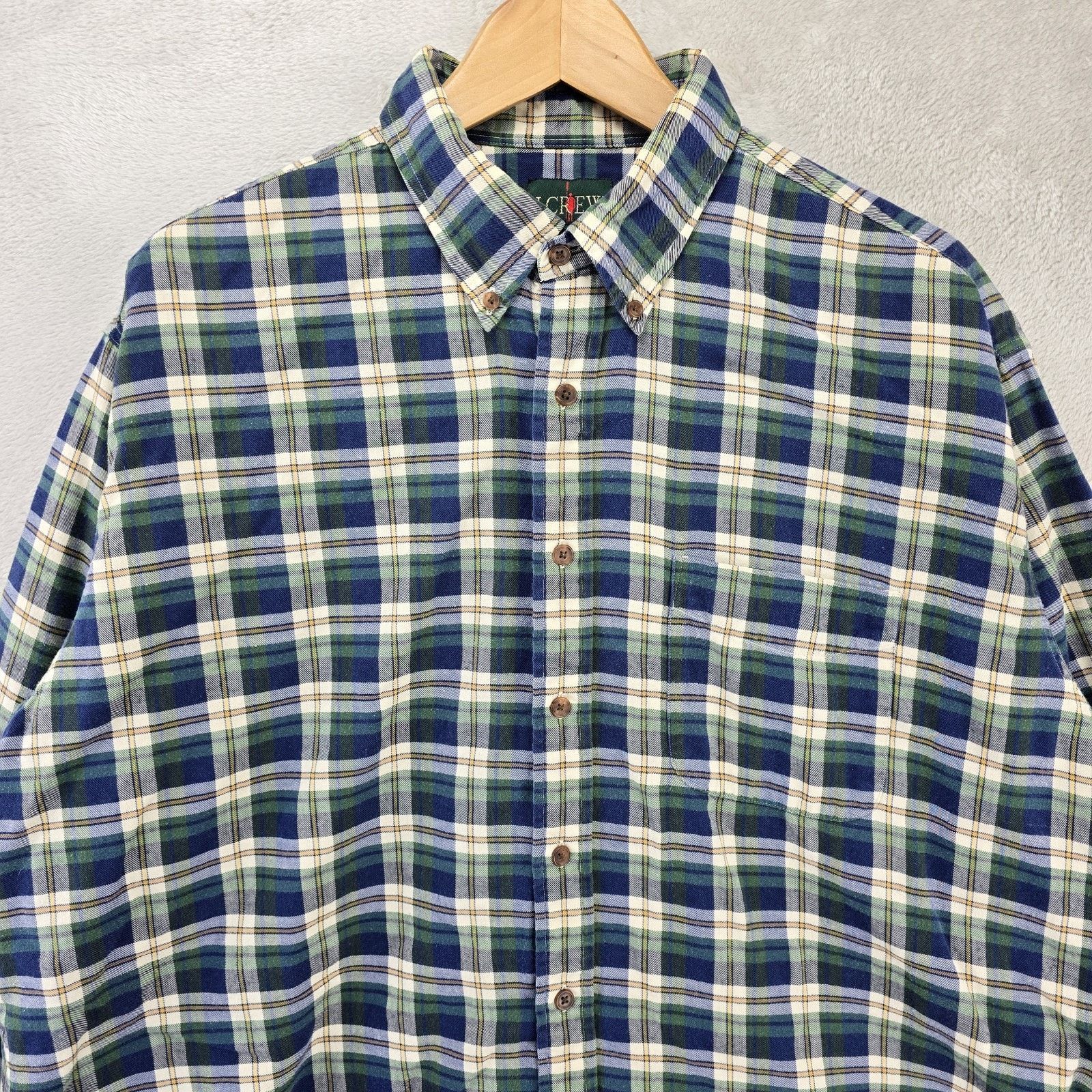 J.Crew Vintage J Crew Oarsman Plaid Shirt XL Blue Green Long Sleeve Size US XL / EU 56 / 4 - 3 Thumbnail