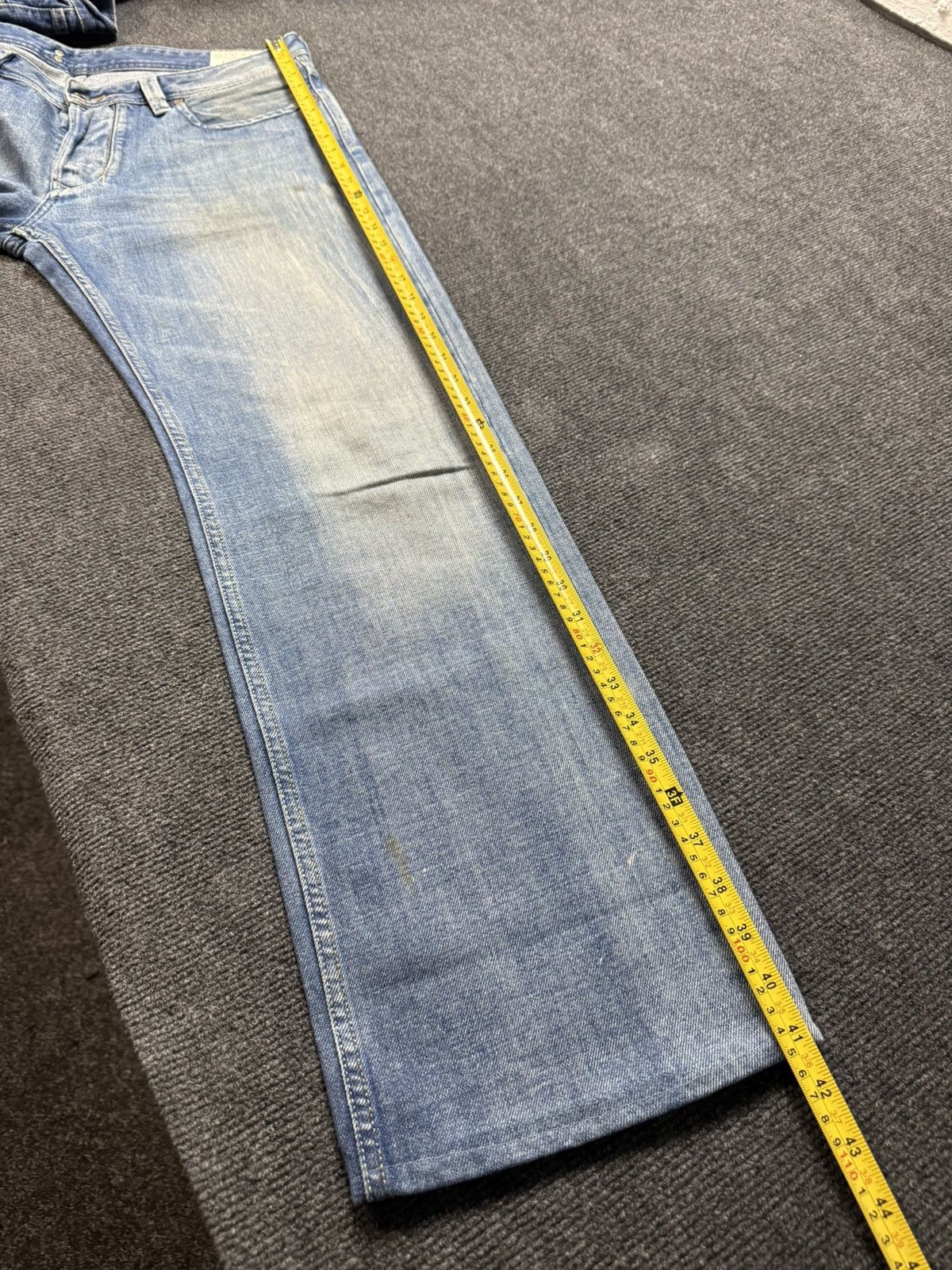 Diesel Luxury 00s Y2K Dirty Diesel Larkee Straight Leg Faded Jeans Size US 34 / EU 50 - 20 Thumbnail